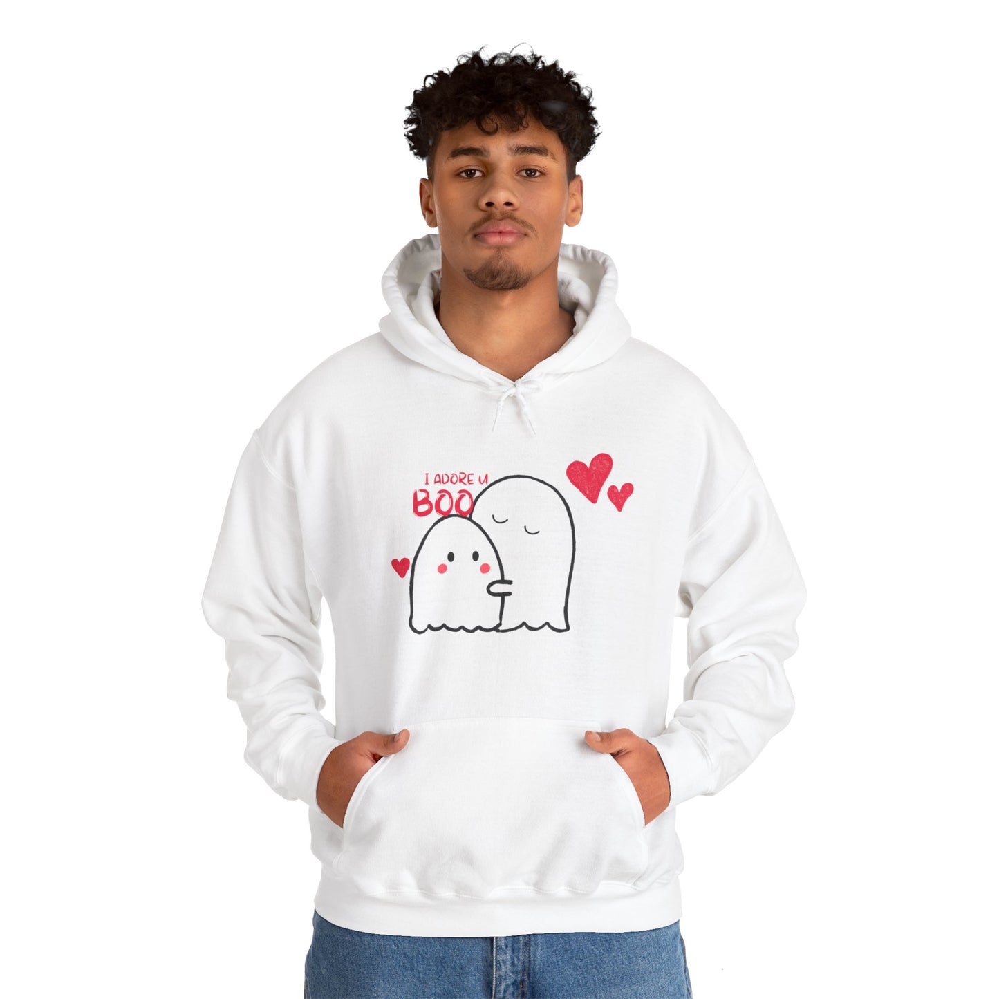 Cute i adore you my boo Heavy Hooded Sweatshirt for men and women