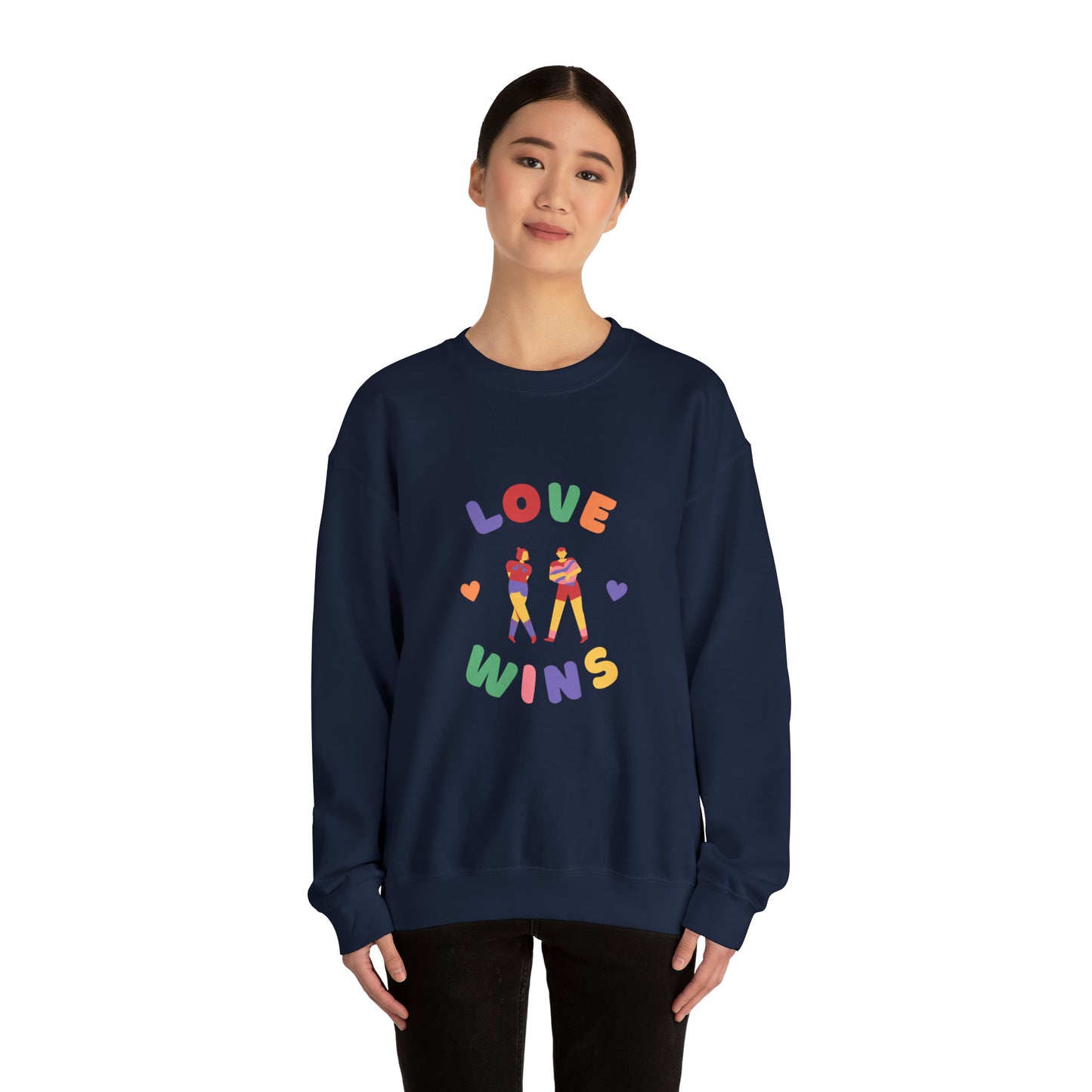 Beautiful LOVE WINS couple Heavy Blend™ Crewneck Sweatshirt for men and women