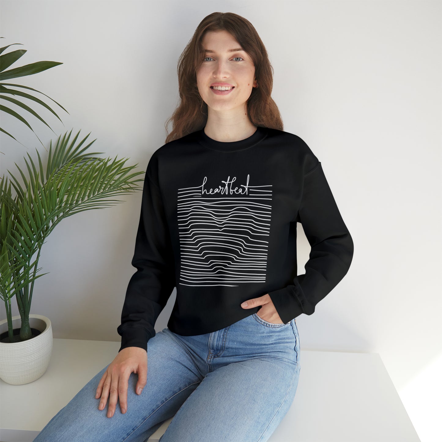 Very beautiful and creative heartbeat men and women very comfortable Heavy Blend™ Crewneck Sweatshirt