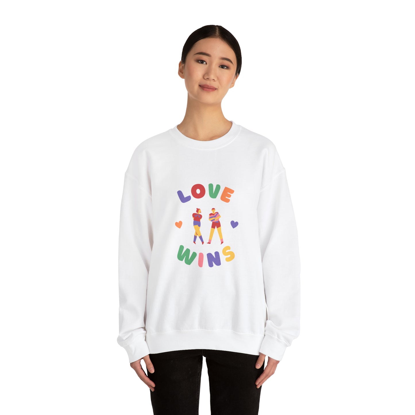 Beautiful LOVE WINS couple Heavy Blend™ Crewneck Sweatshirt for men and women