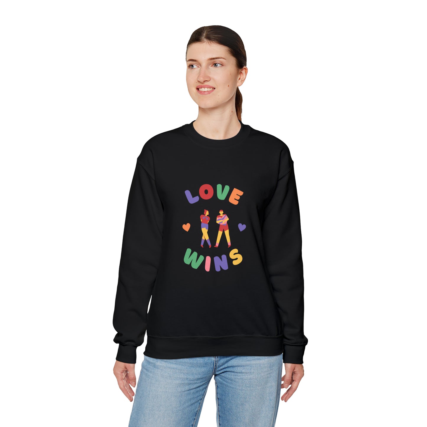 Beautiful LOVE WINS couple Heavy Blend™ Crewneck Sweatshirt for men and women