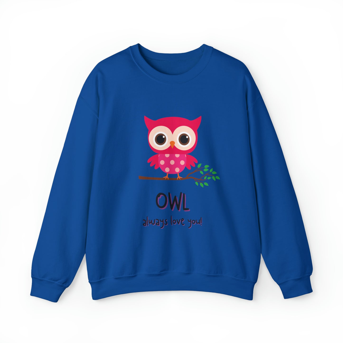 Cute owl always love you Heavy Blend™ Crewneck Sweatshirt for men and women