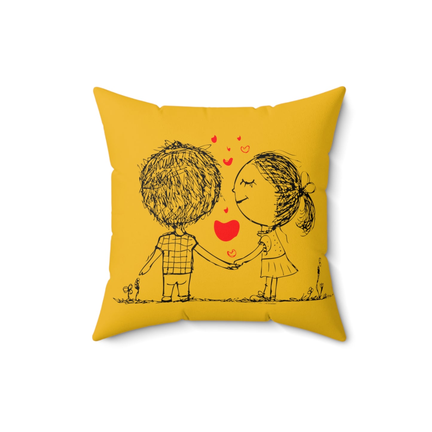 Beautiful and cute love couple Square Pillow