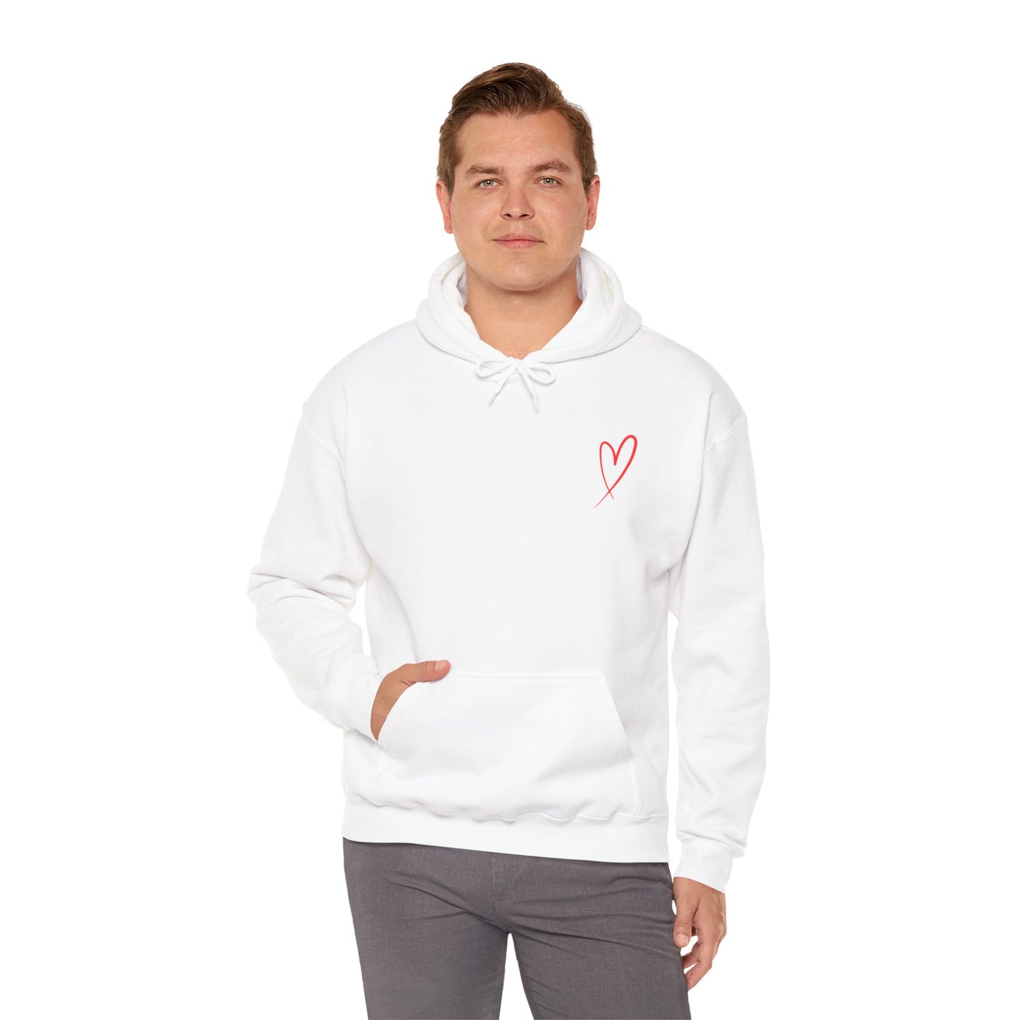 Red heart valentine's special Heavy Hooded Sweatshirt for men and women