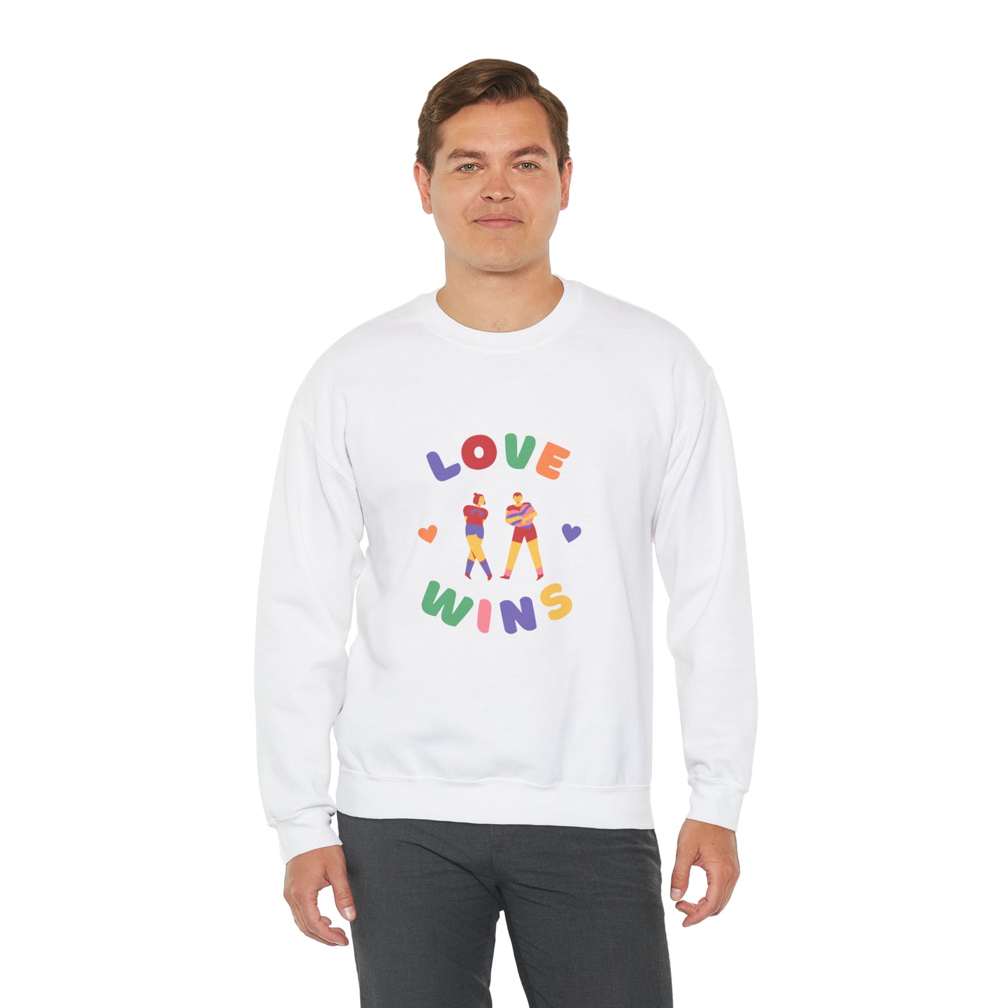 Beautiful LOVE WINS couple Heavy Blend™ Crewneck Sweatshirt for men and women