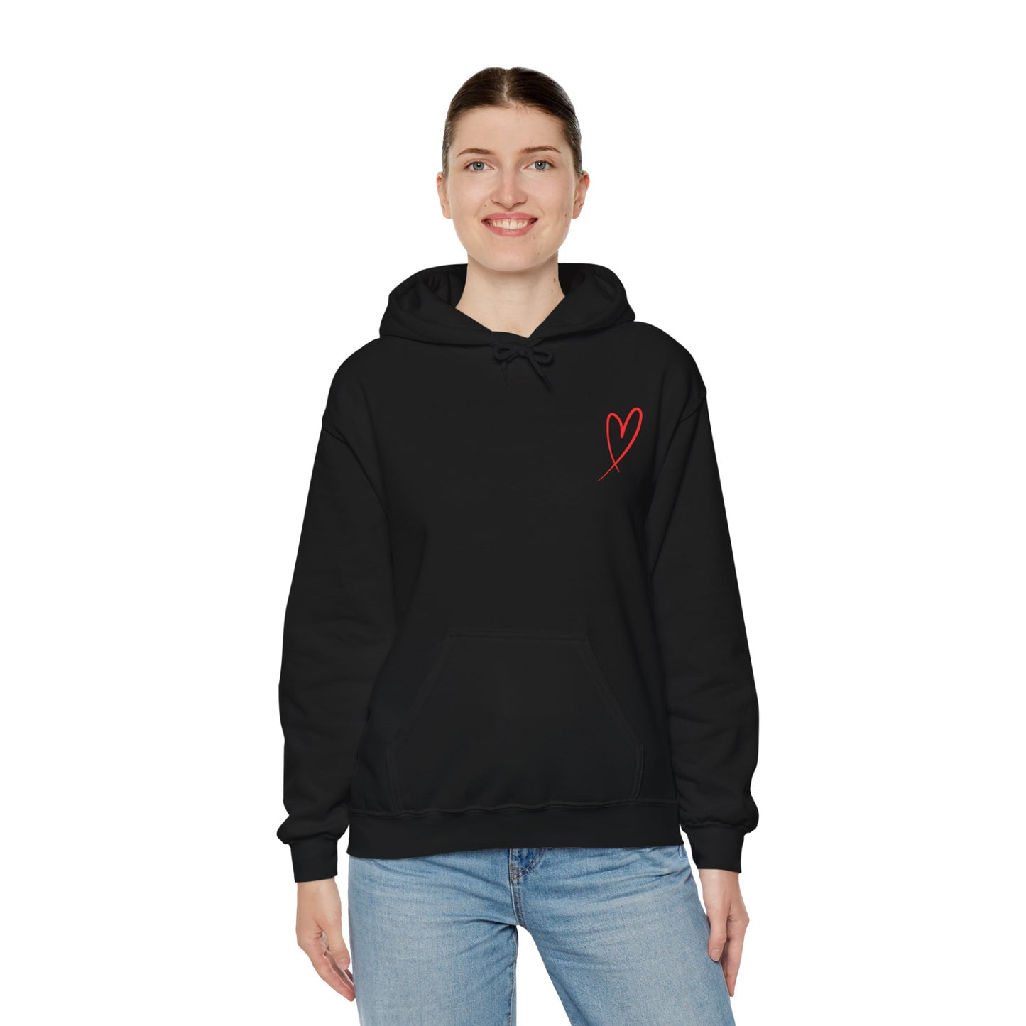 Red heart valentine's special Heavy Hooded Sweatshirt for men and women