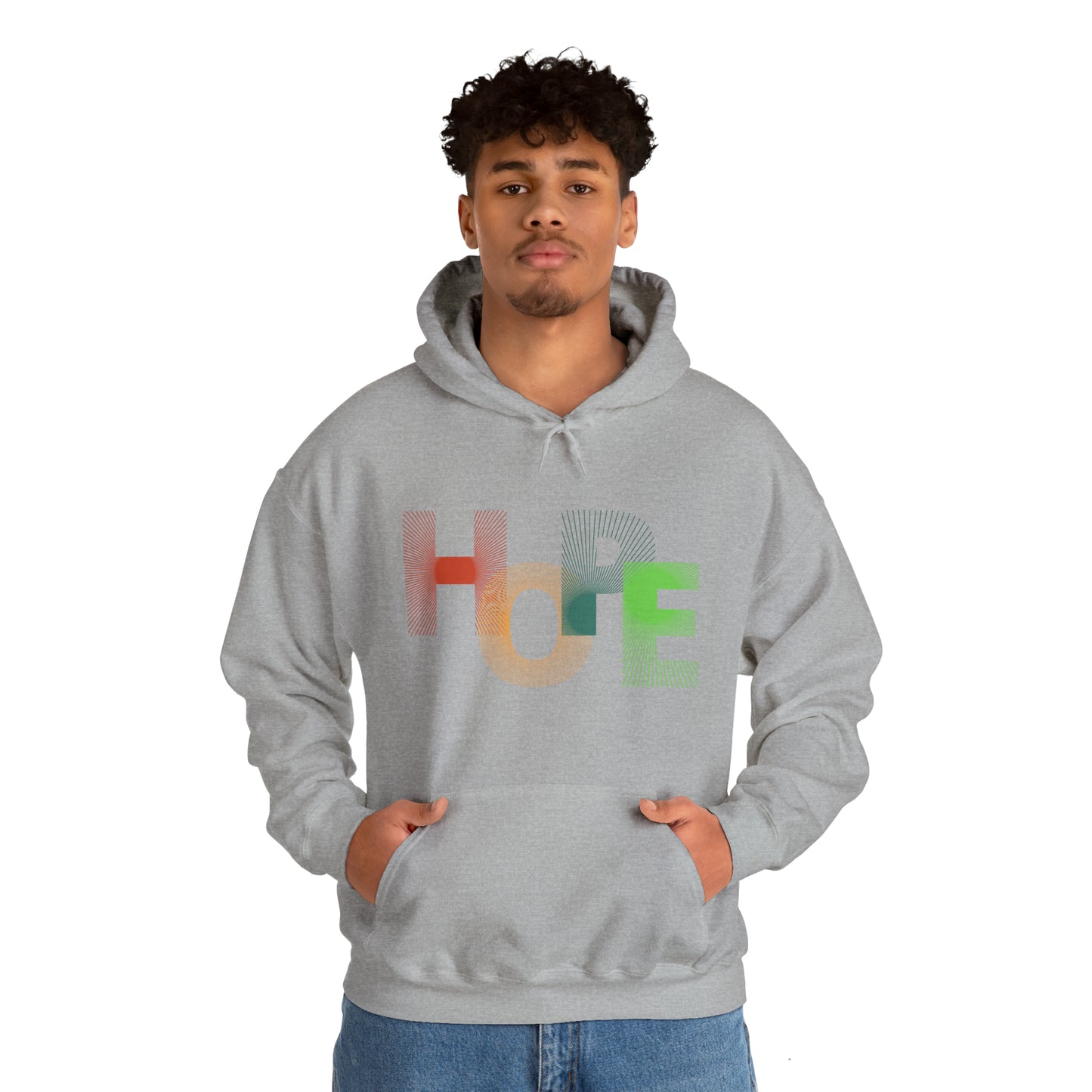 Beautiful and colourful HOPE Heavy Blend™ Hooded Sweatshirt for men and women