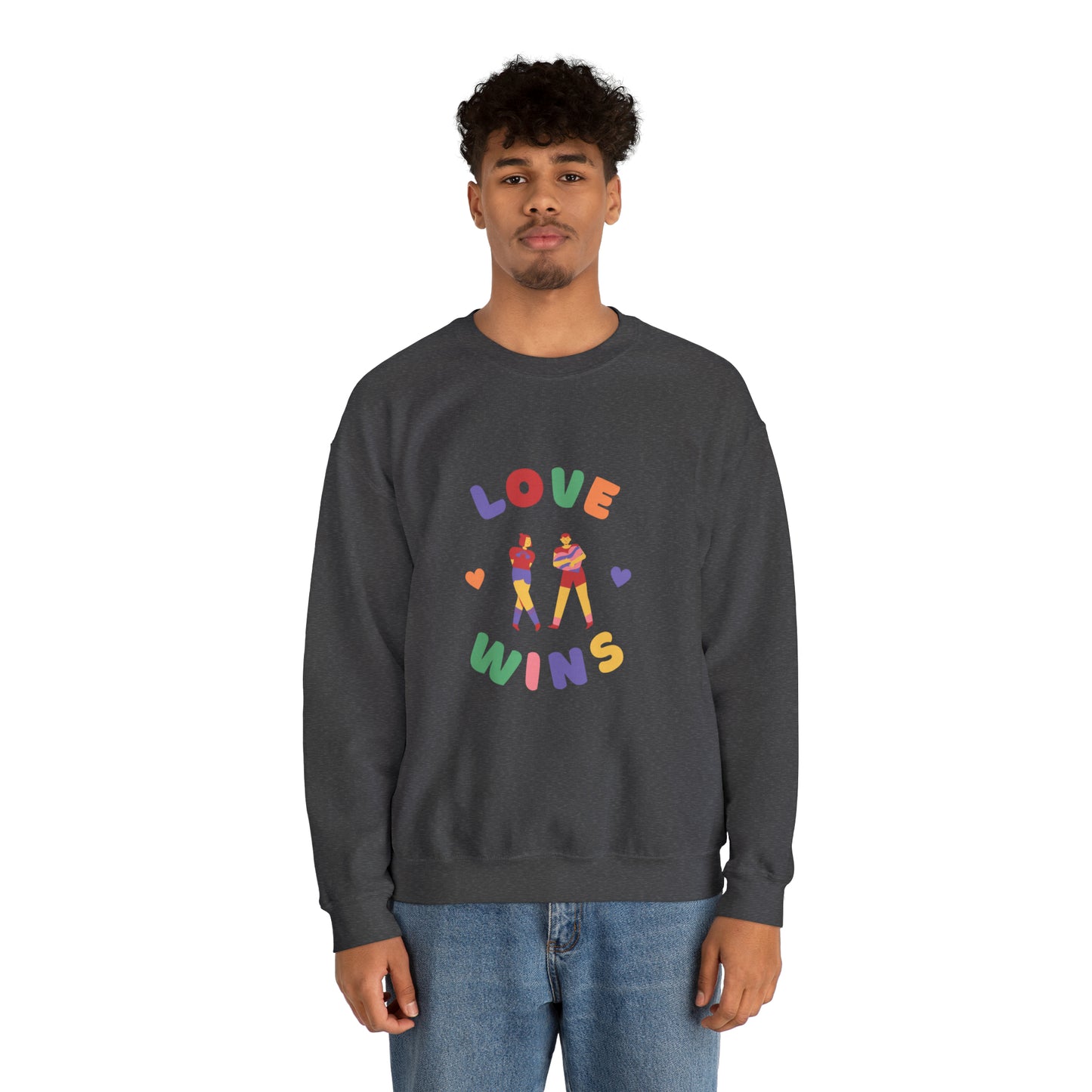 Beautiful LOVE WINS couple Heavy Blend™ Crewneck Sweatshirt for men and women