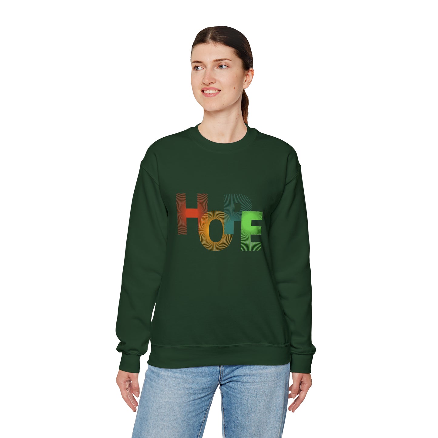 Beautiful and Colourful HOPE Heavy Blend™ Crewneck Sweatshirt for men and women