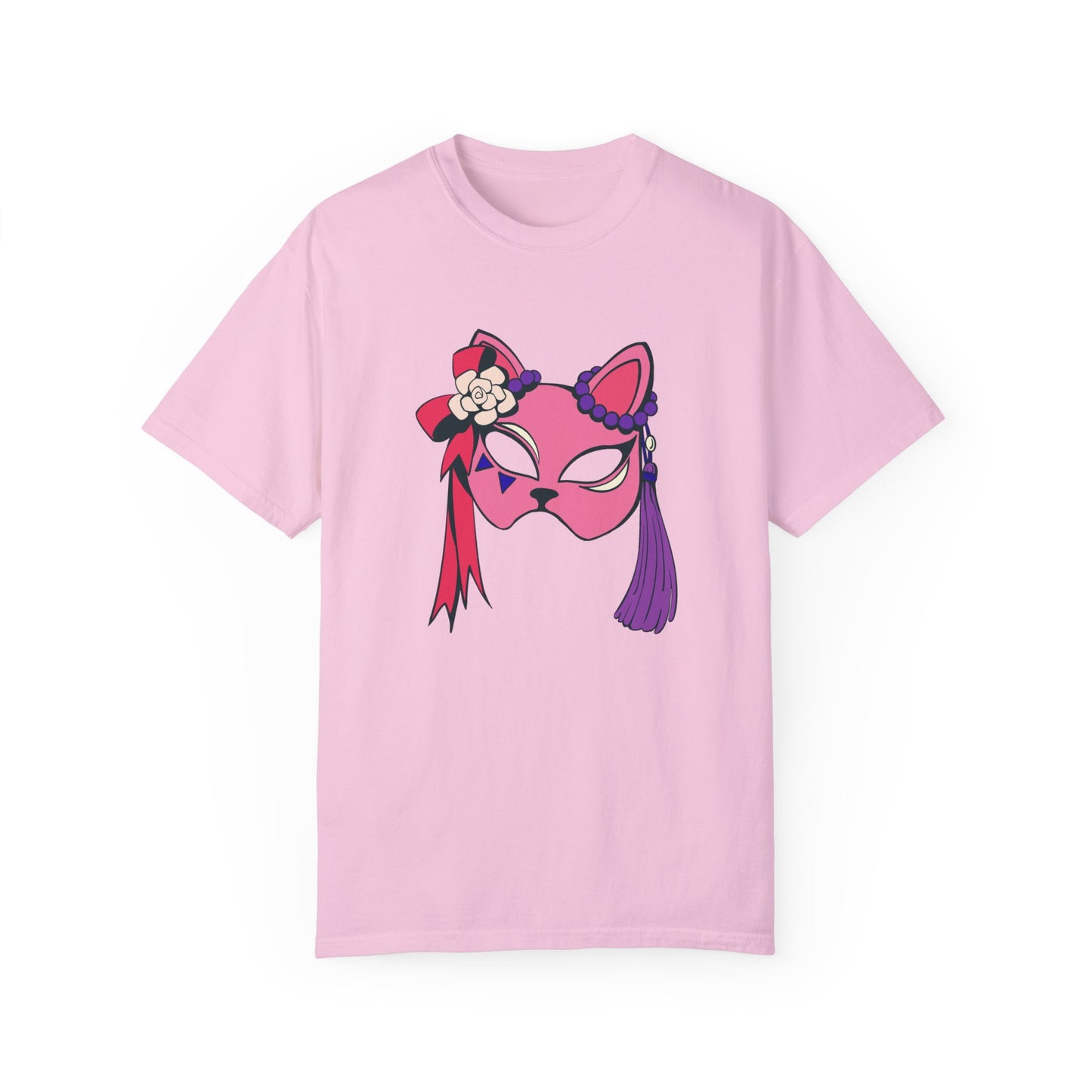 Beautiful cat mask artwork T-shirt for women