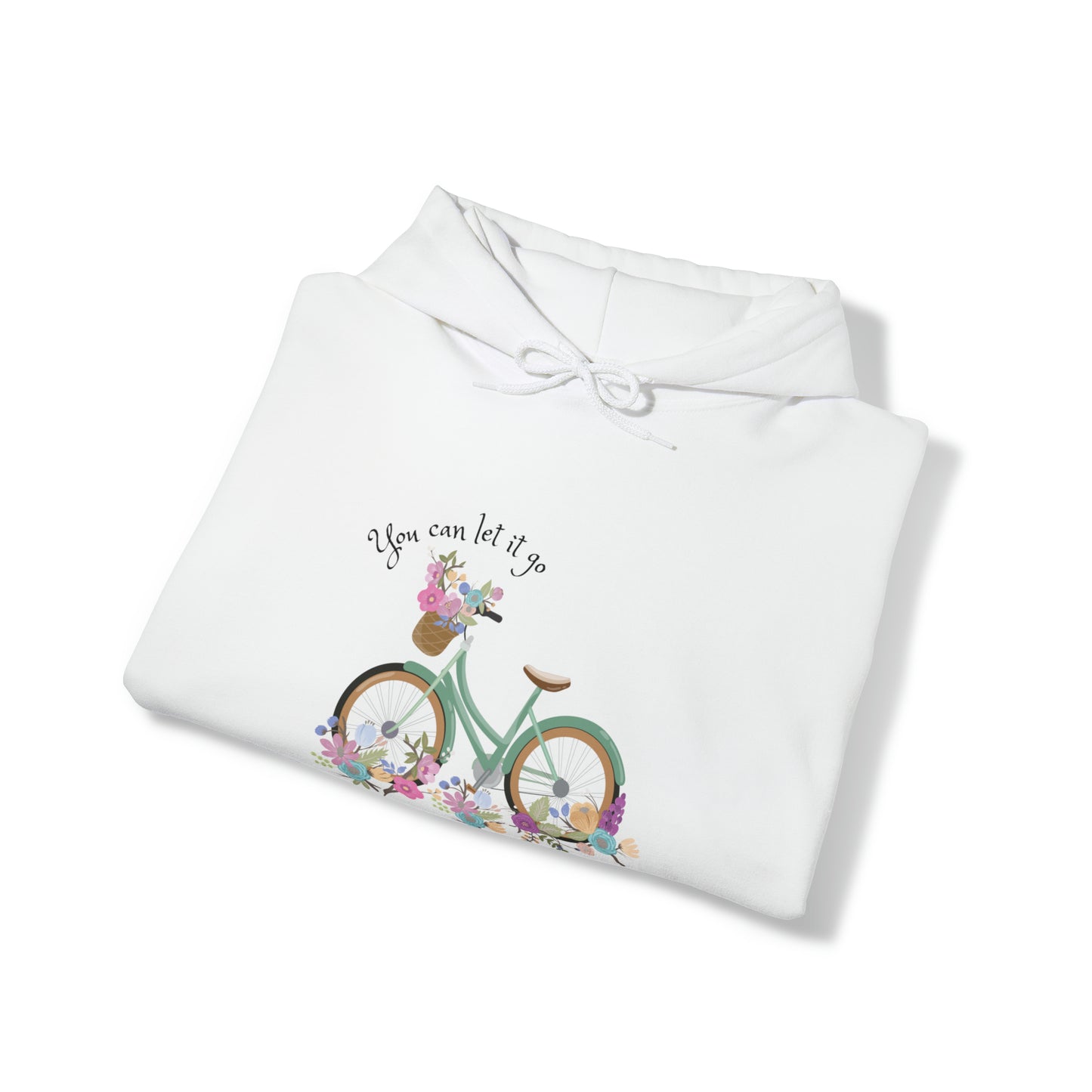 Beautiful and Colourful bicycle with flowers you can let it go  Heavy Blend™ Hooded Sweatshirt for women