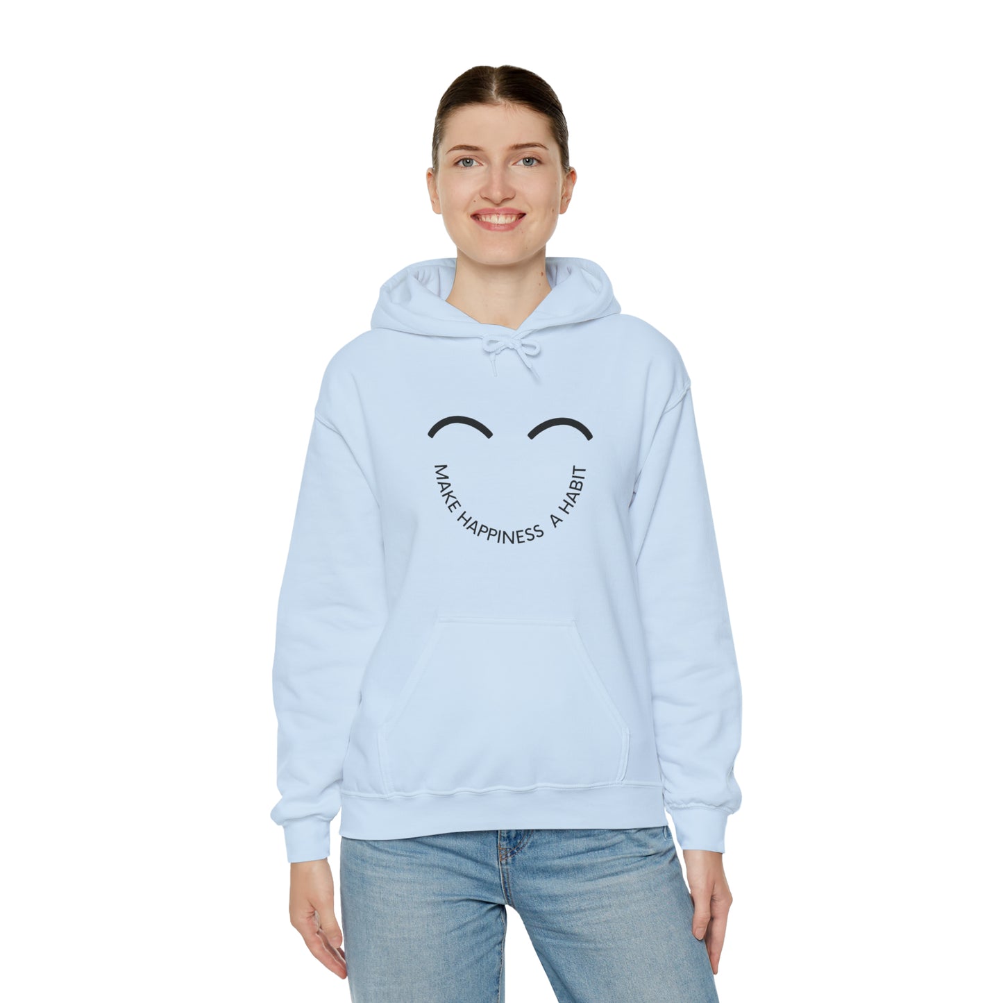 Make happiness a habit Heavy Blend™ Hooded Sweatshirt for men and women