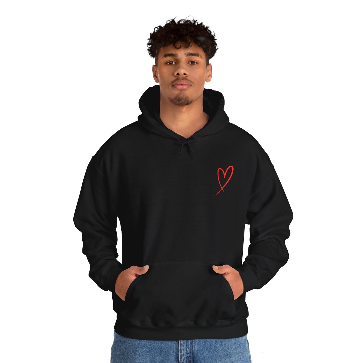 Red heart valentine's special Heavy Hooded Sweatshirt for men and women