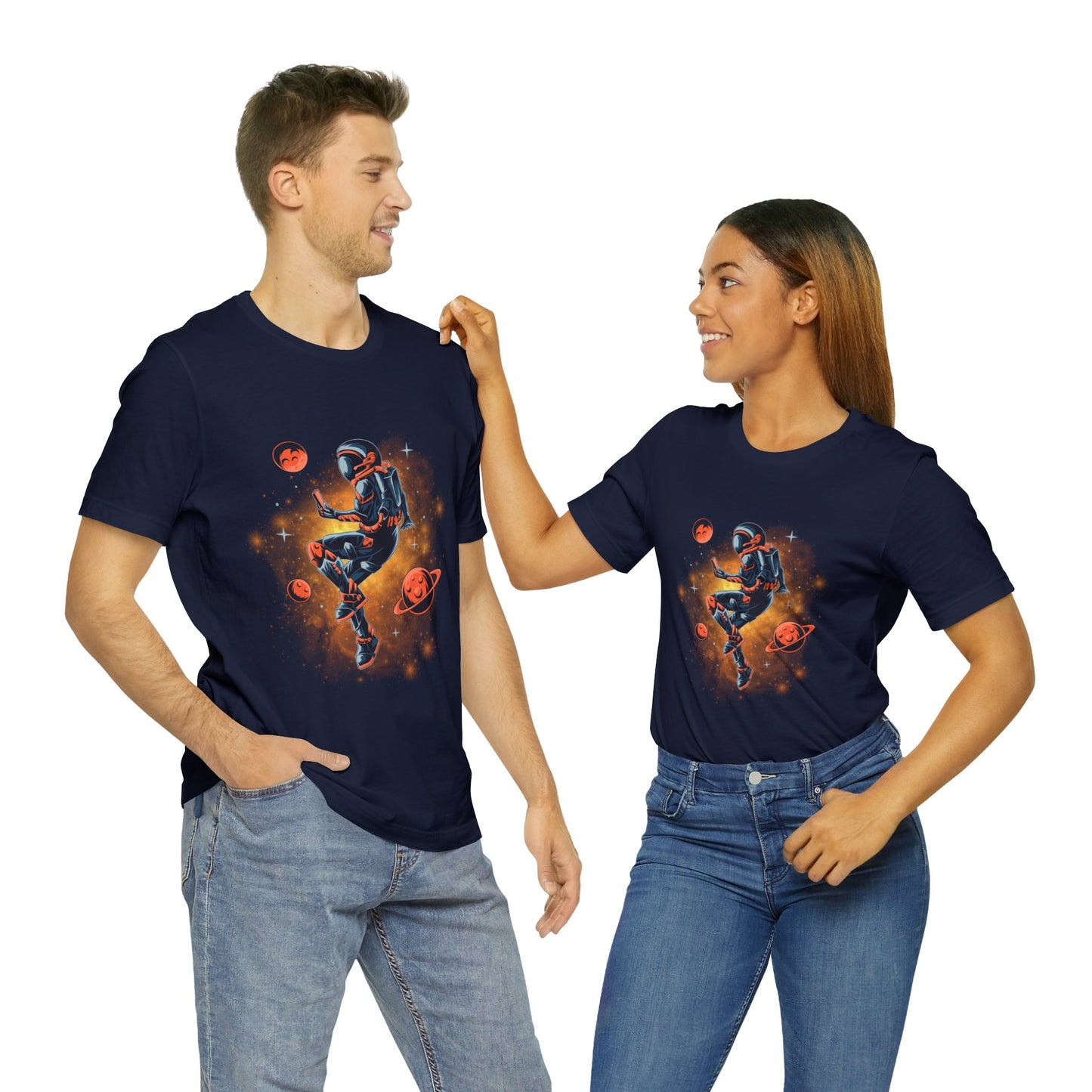 Beautiful Astronaut Jersey Short Sleeve T-Shirt for men and women