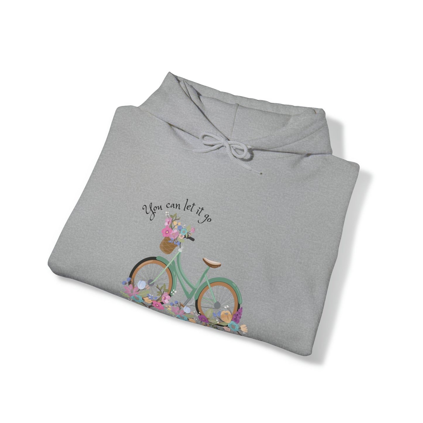 Beautiful and Colourful bicycle with flowers you can let it go  Heavy Blend™ Hooded Sweatshirt for women