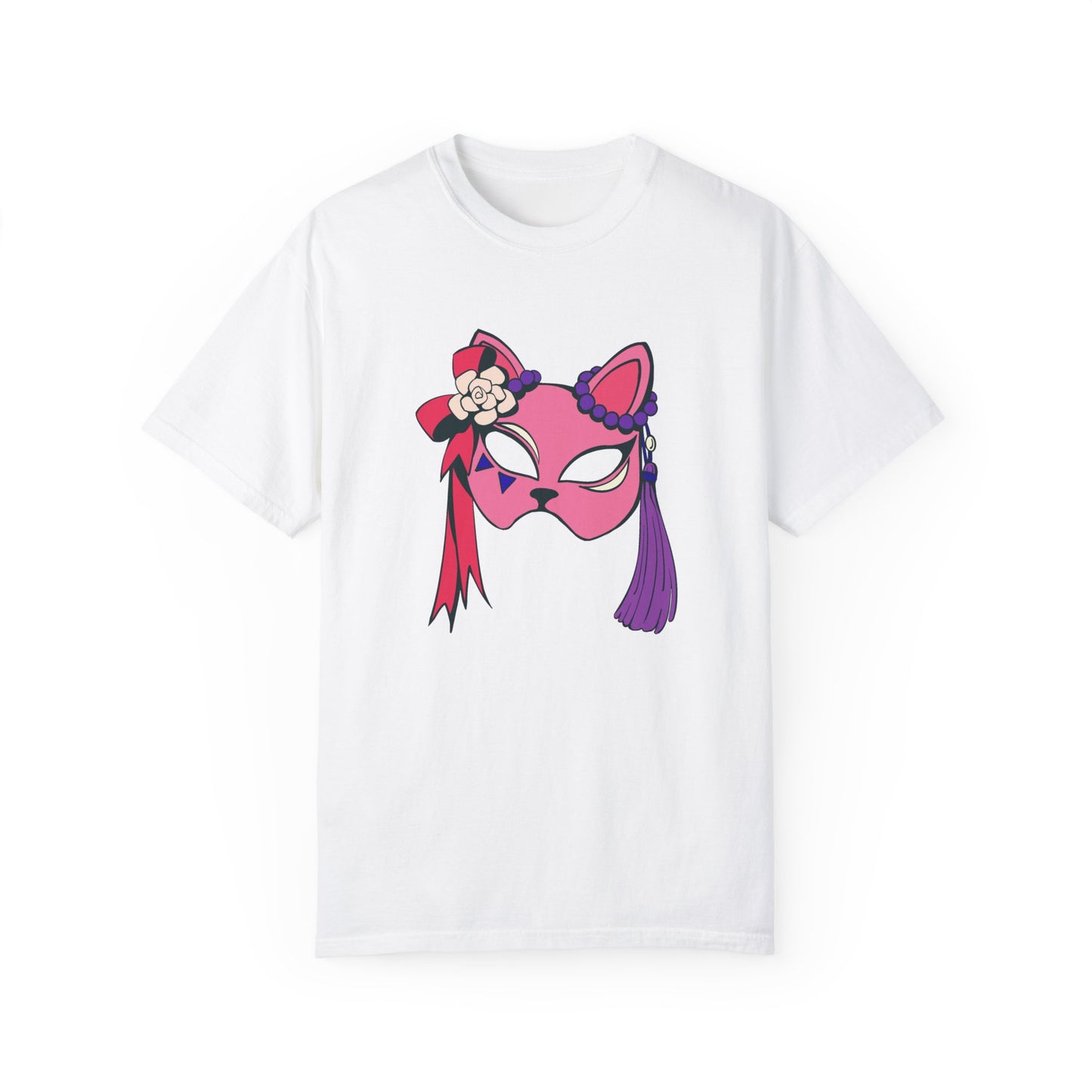 Beautiful cat mask artwork T-shirt for women