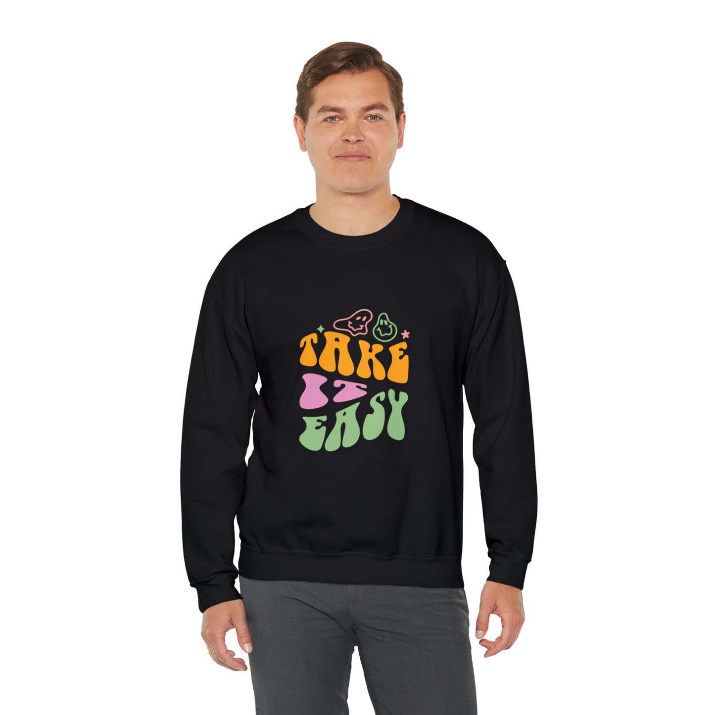 Take it easy colourful men and women Heavy Blend™ Crewneck Sweatshirt