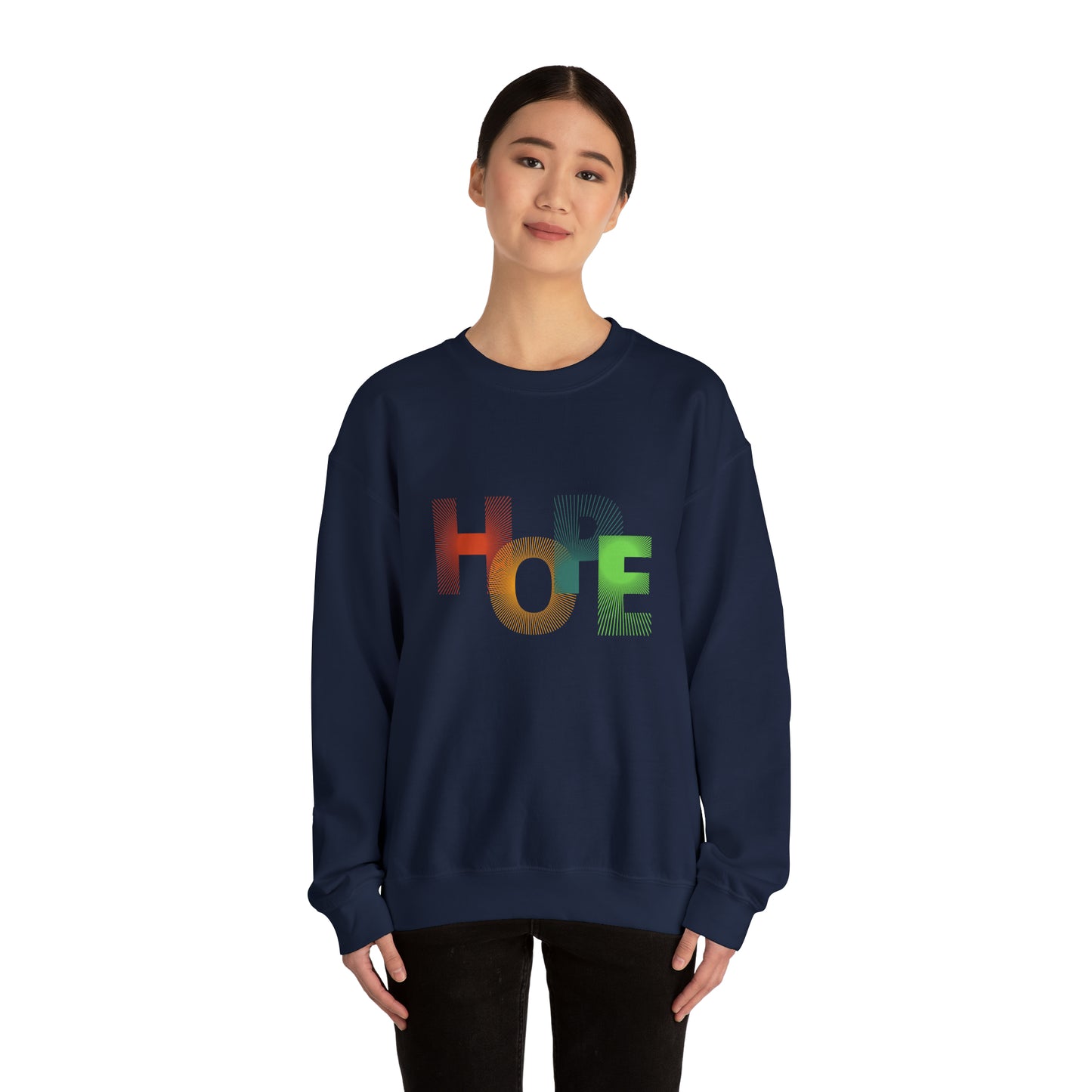 Beautiful and Colourful HOPE Heavy Blend™ Crewneck Sweatshirt for men and women