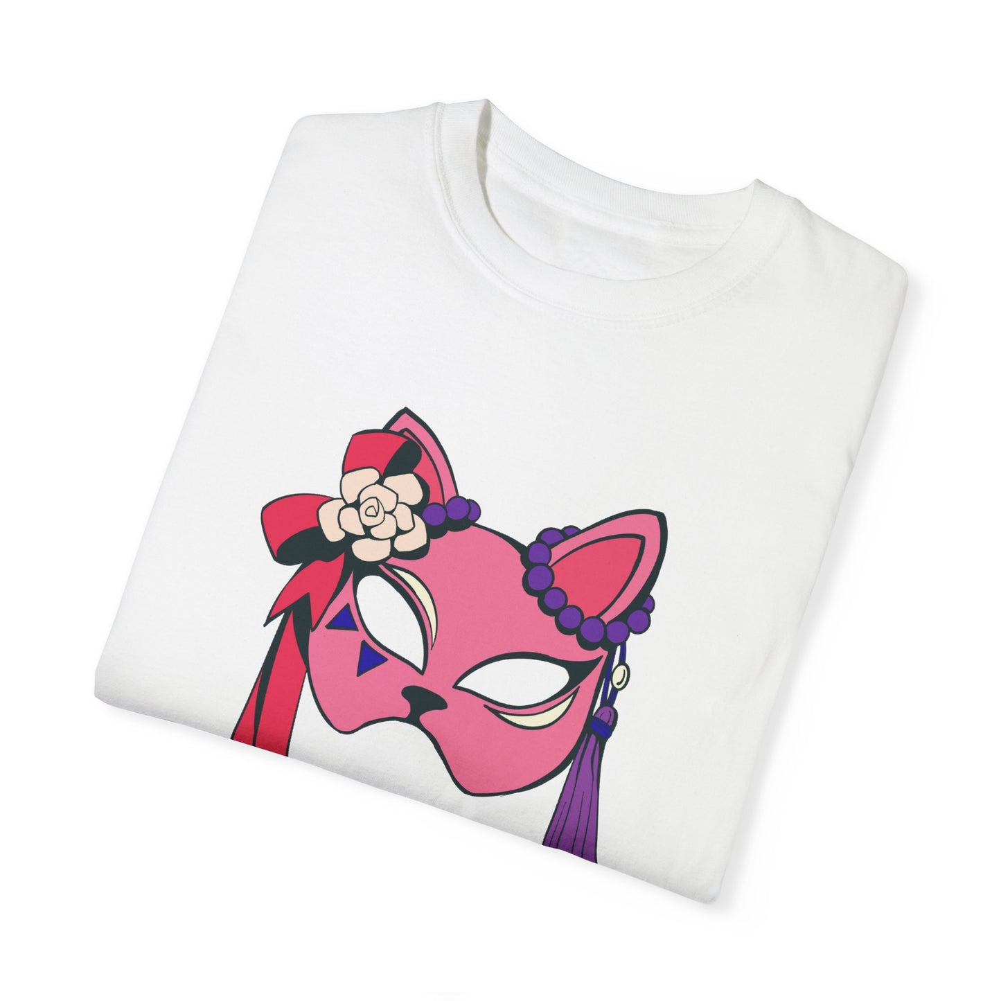 Beautiful cat mask artwork T-shirt for women