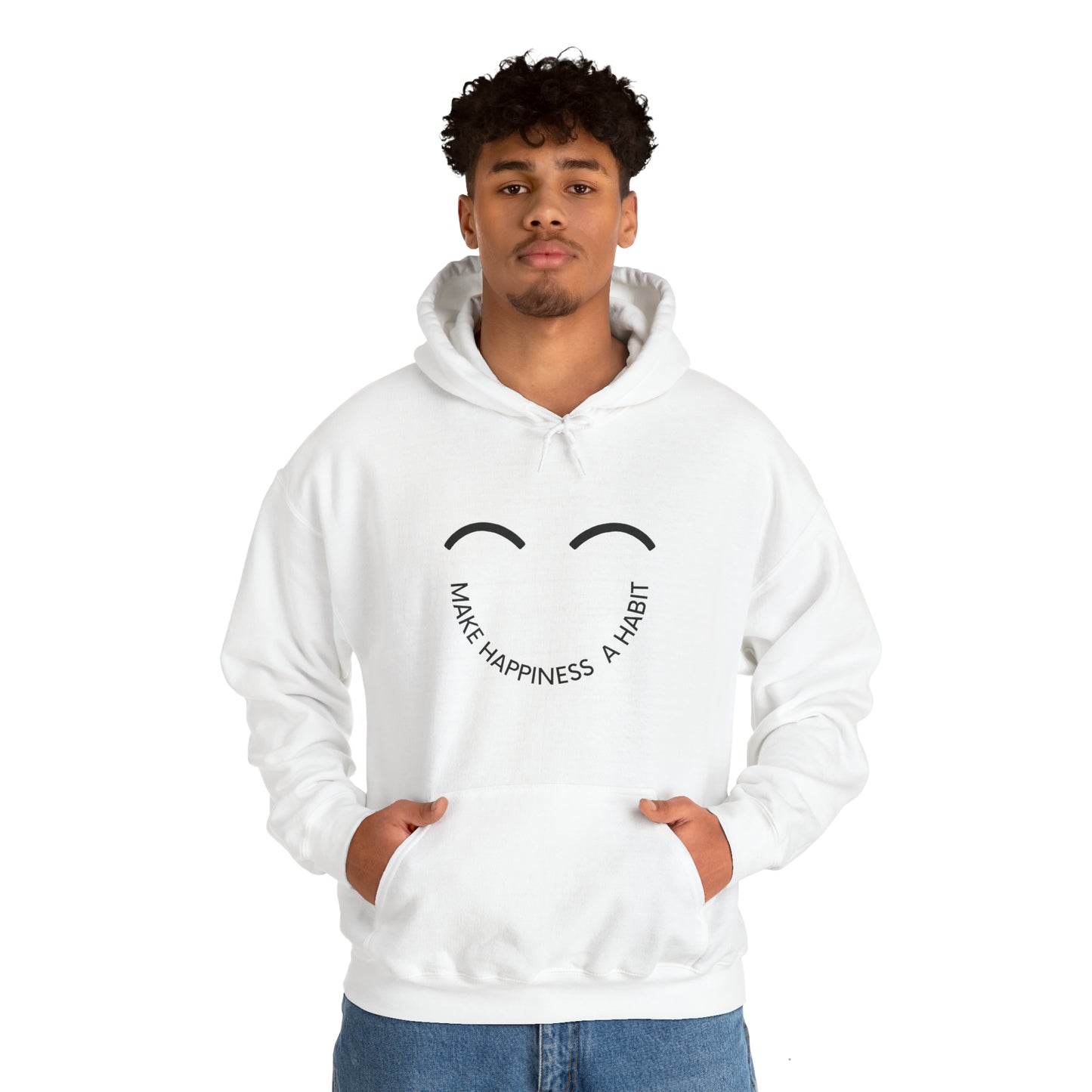 Make happiness a habit Heavy Blend™ Hooded Sweatshirt for men and women