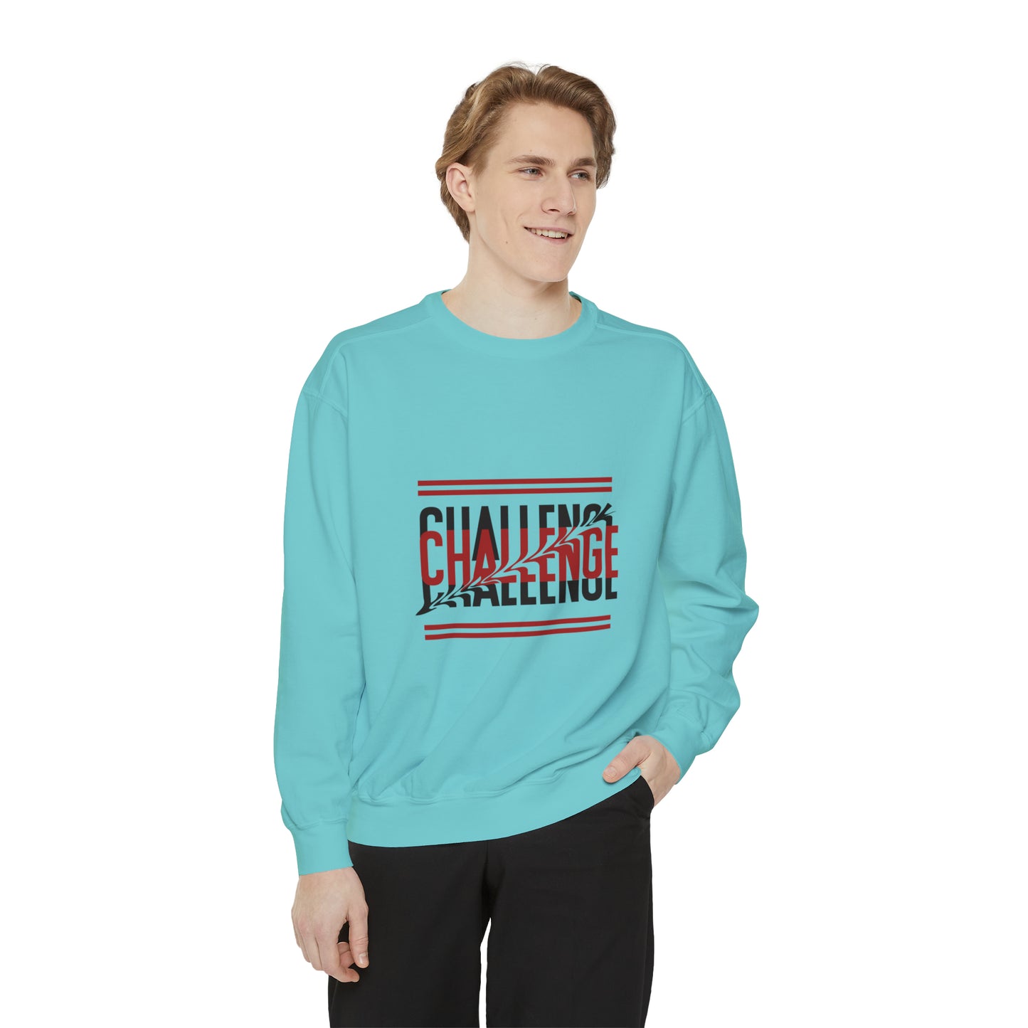 Beautiful Creative Challenge print men and women and  Garment-Dyed Sweatshirt