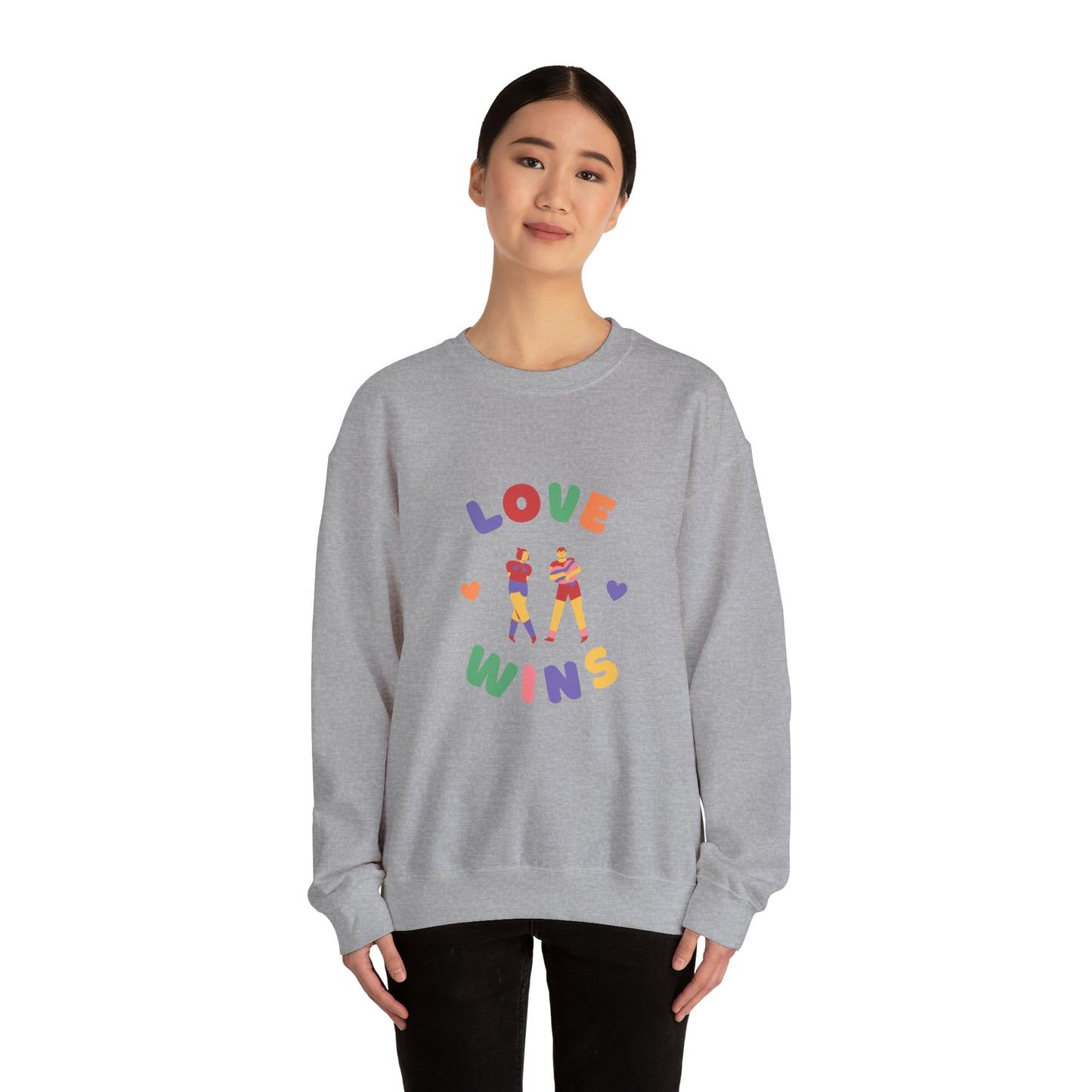 Beautiful LOVE WINS couple Heavy Blend™ Crewneck Sweatshirt for men and women