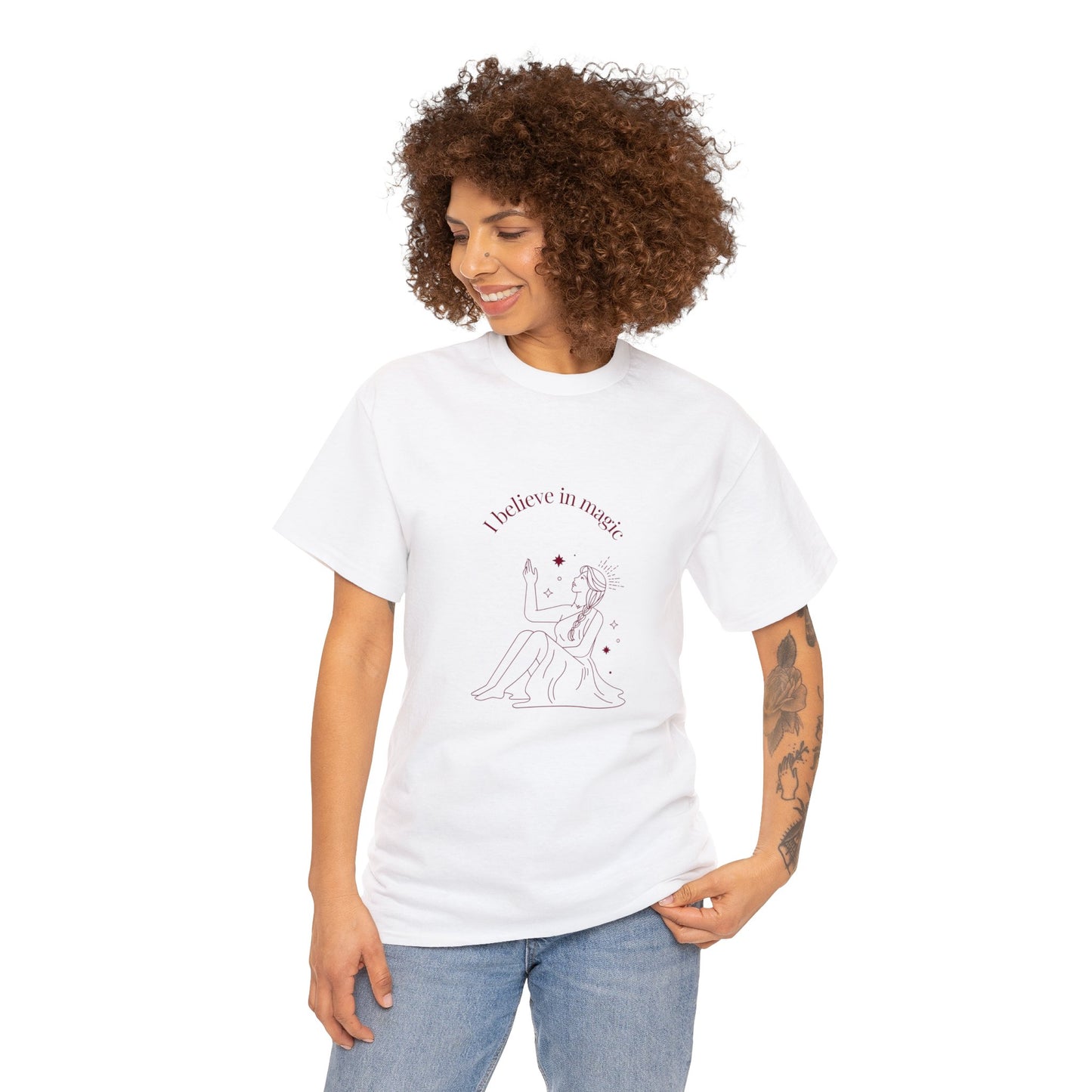 Beautiful and Cute i believe in Magic Heavy Cotton Women T-Shirt