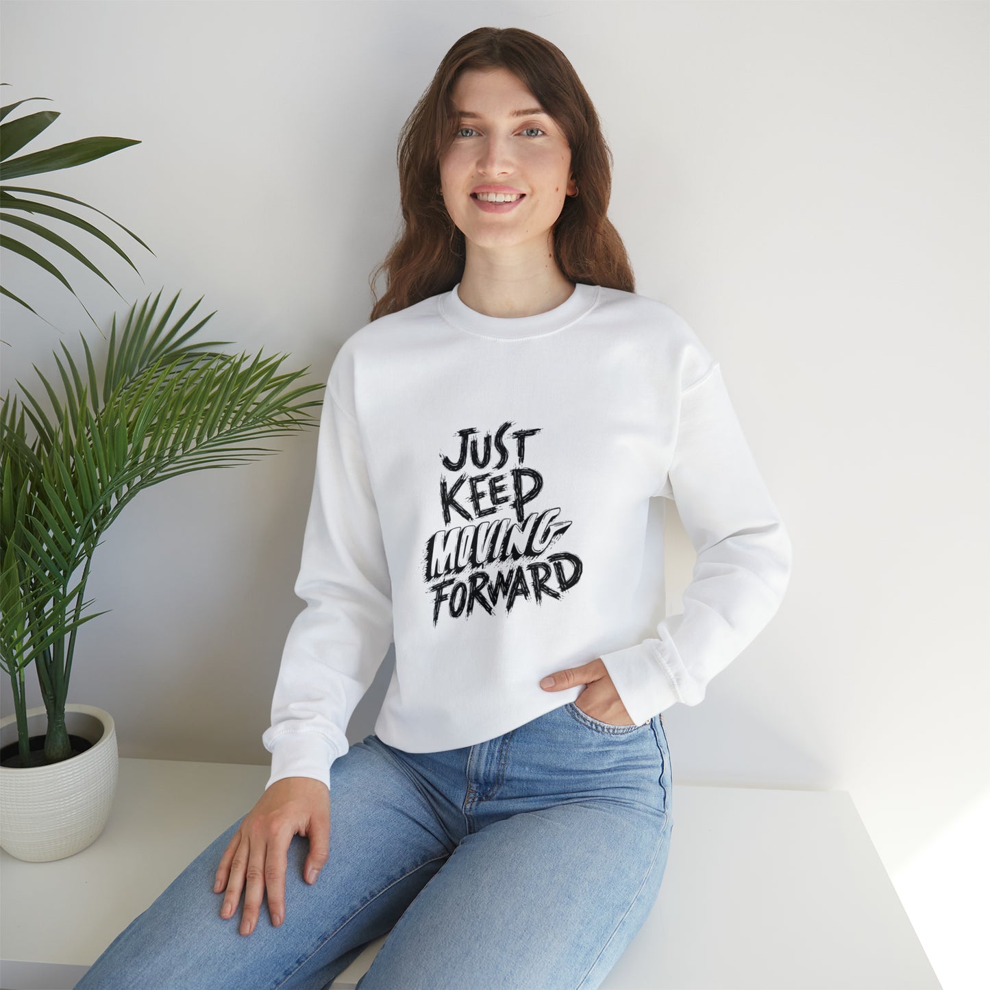 JUST KEEP MOVING FORWARD beautiful  Heavy Blend™ Crewneck Sweatshirt for Men and Women