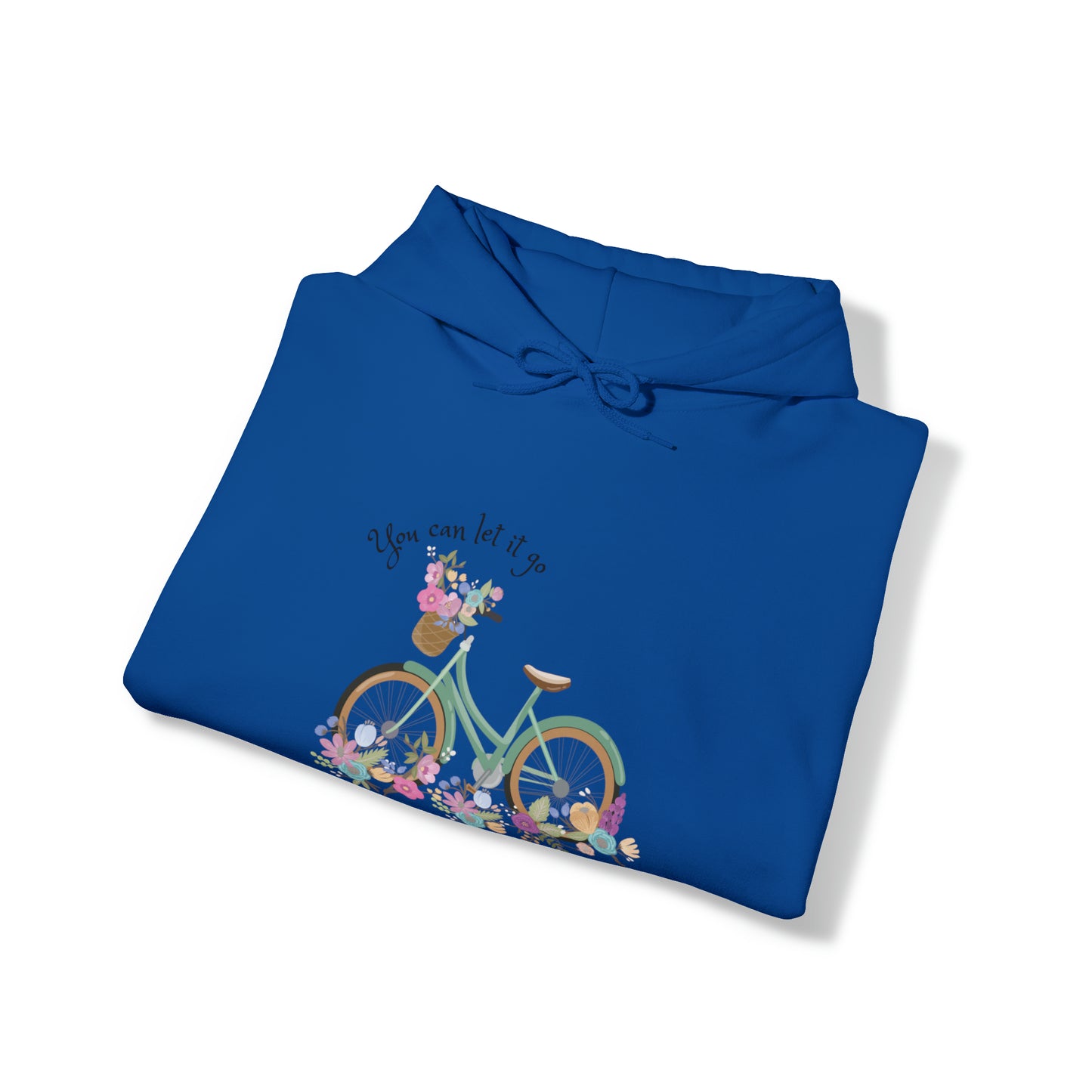 Beautiful and Colourful bicycle with flowers you can let it go  Heavy Blend™ Hooded Sweatshirt for women