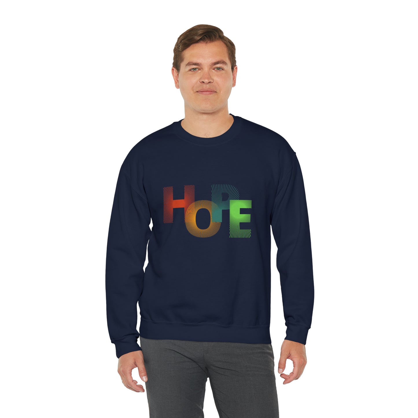 Beautiful and Colourful HOPE Heavy Blend™ Crewneck Sweatshirt for men and women