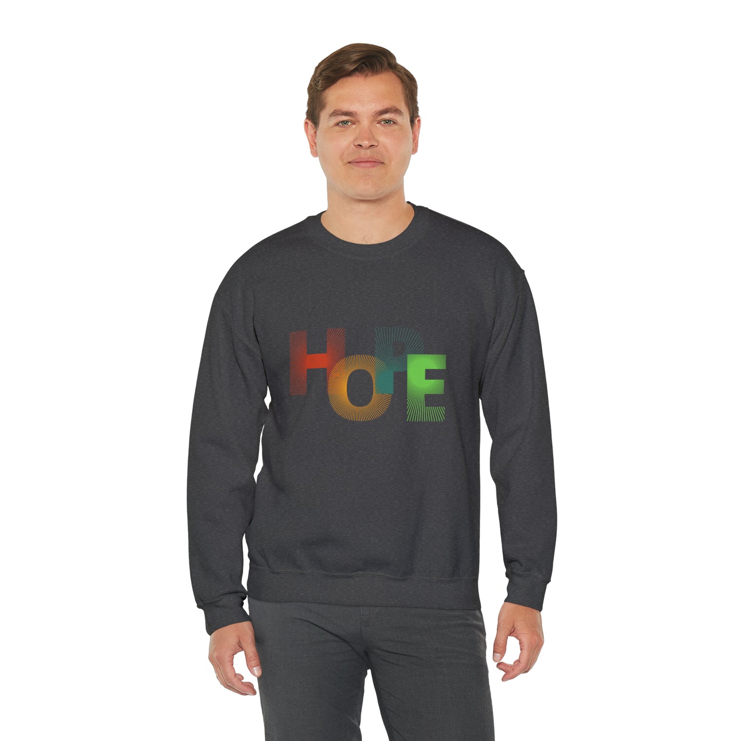 Beautiful and Colourful HOPE Heavy Blend™ Crewneck Sweatshirt for men and women