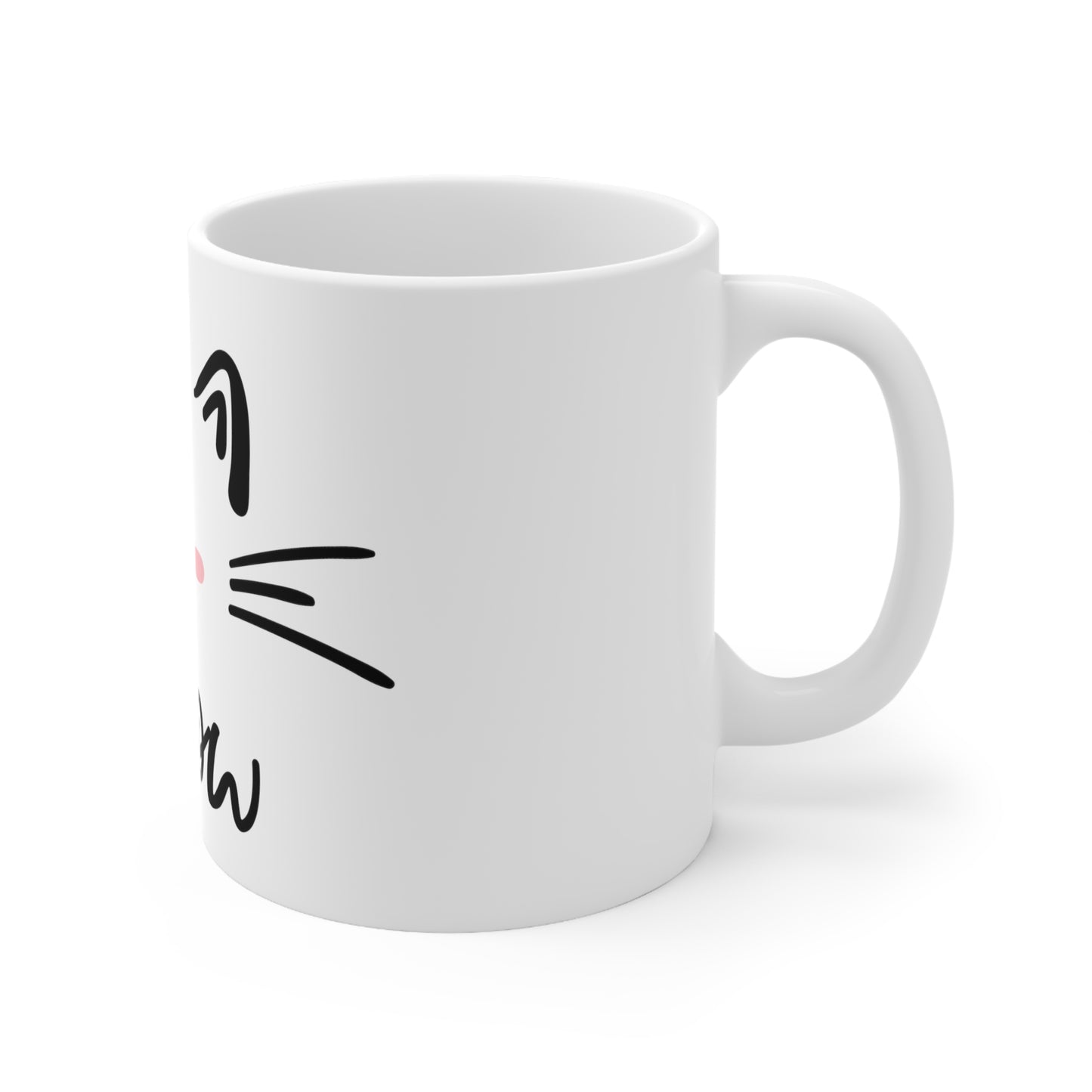 cute meow coffee mug, cute kitty coffee mug