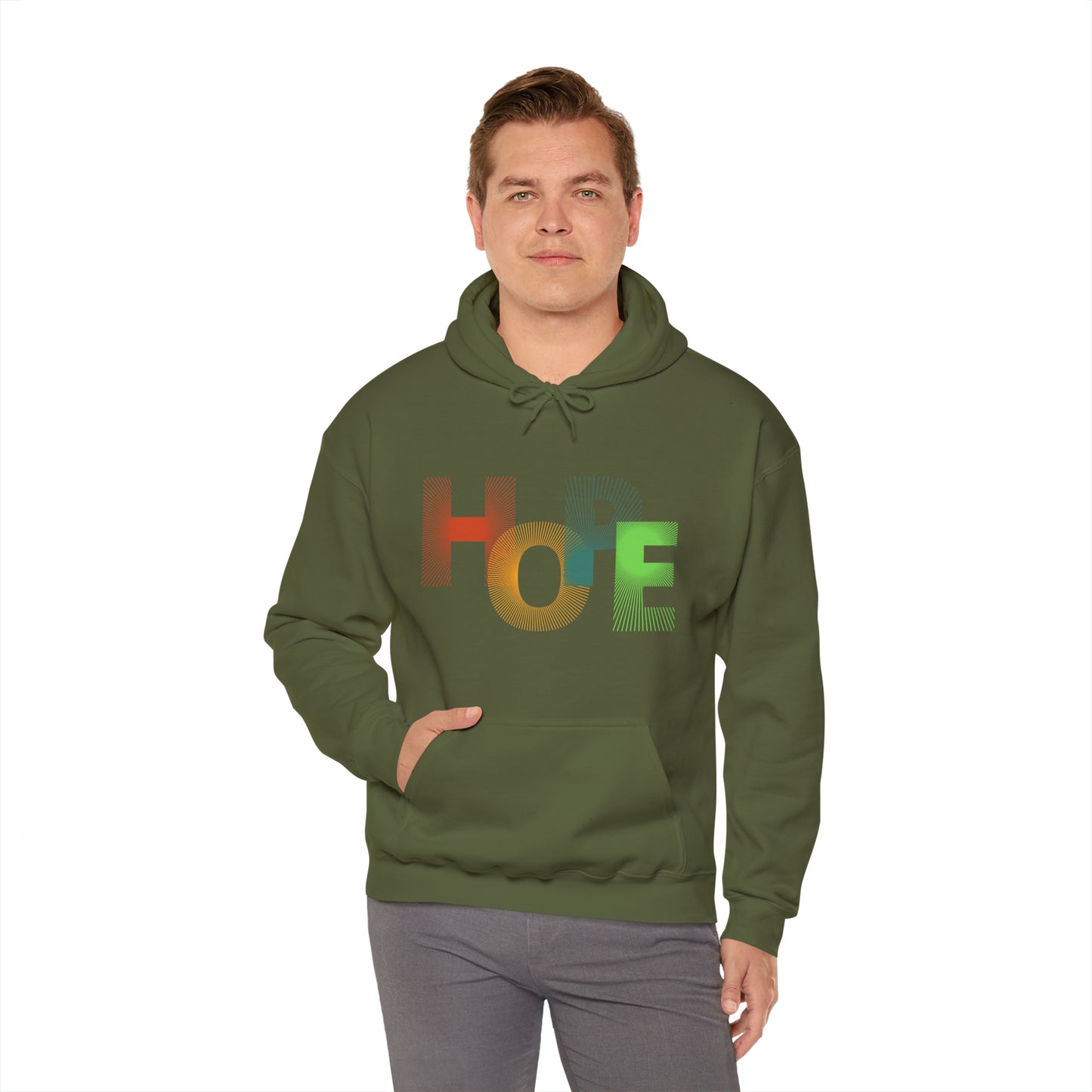 Beautiful and colourful HOPE Heavy Blend™ Hooded Sweatshirt for men and women