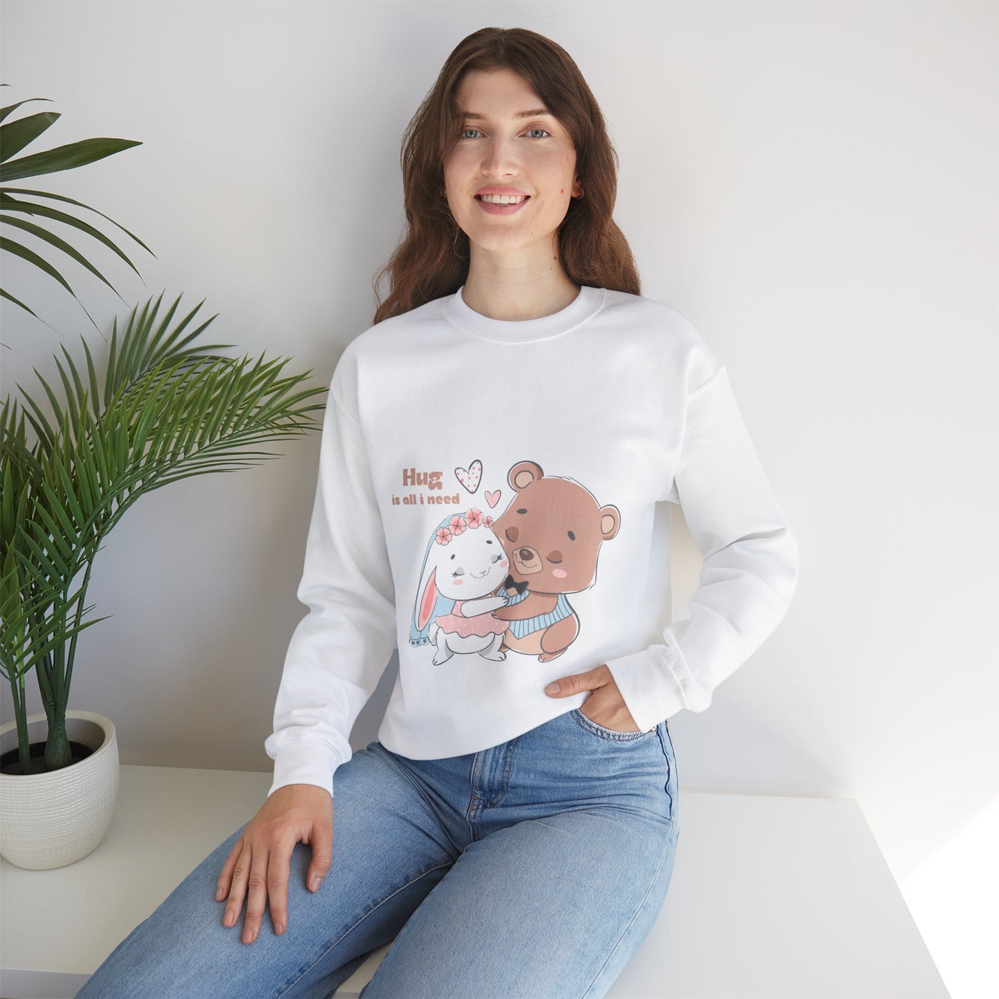 Hug is all i need Cute heavy Valentine's Special Sweatshirt for men and women