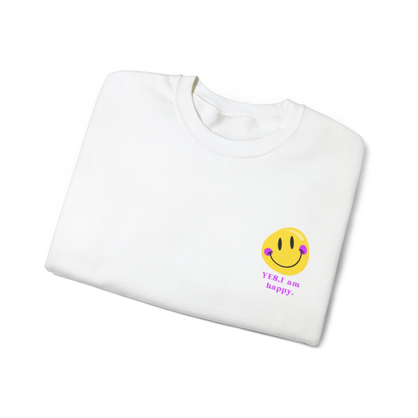 Yes, i am happy Heavy Blend™ Crewneck Sweatshirt for men and women