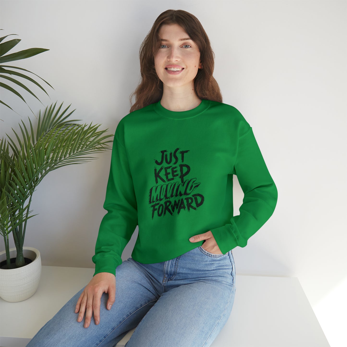 JUST KEEP MOVING FORWARD beautiful  Heavy Blend™ Crewneck Sweatshirt for Men and Women