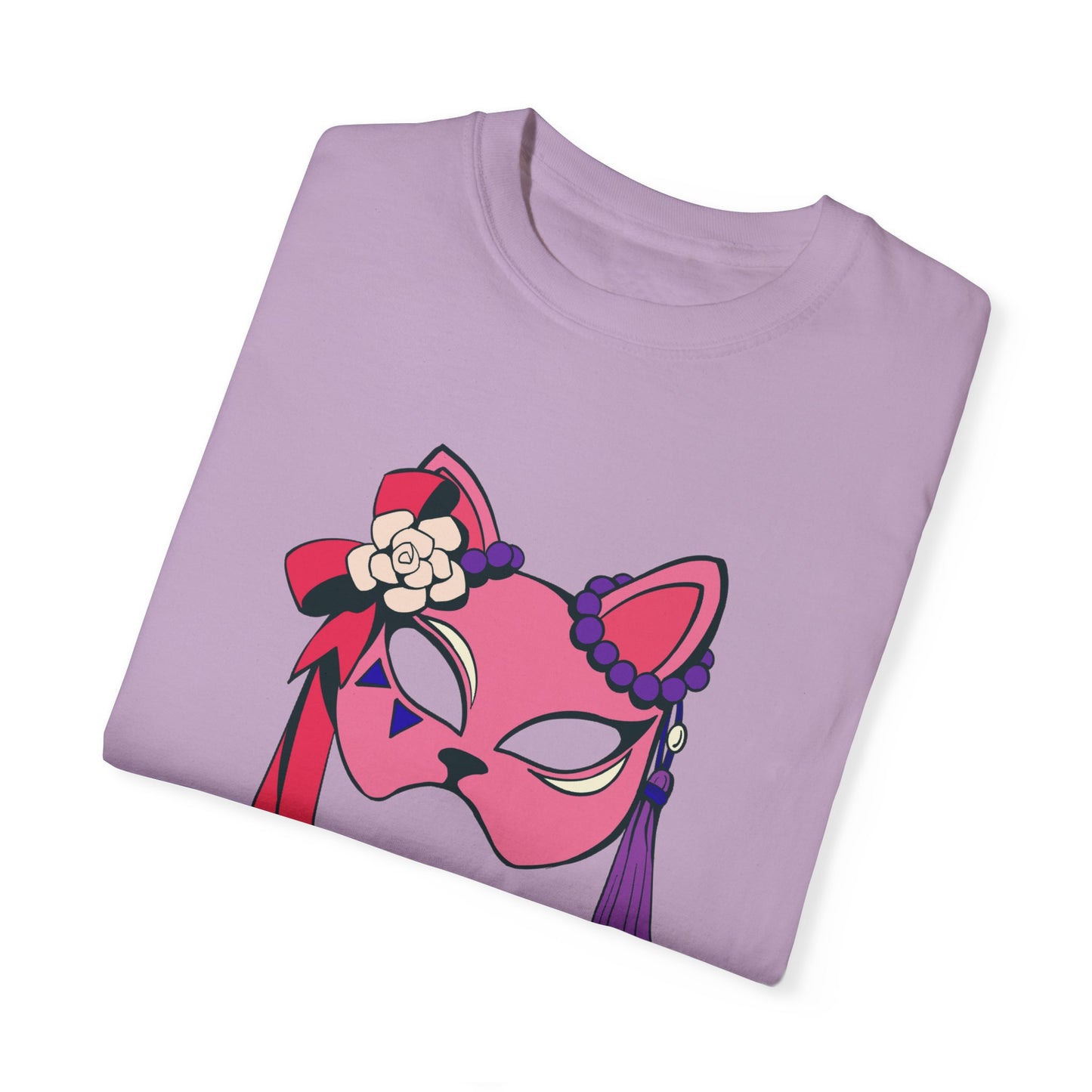 Beautiful cat mask artwork T-shirt for women