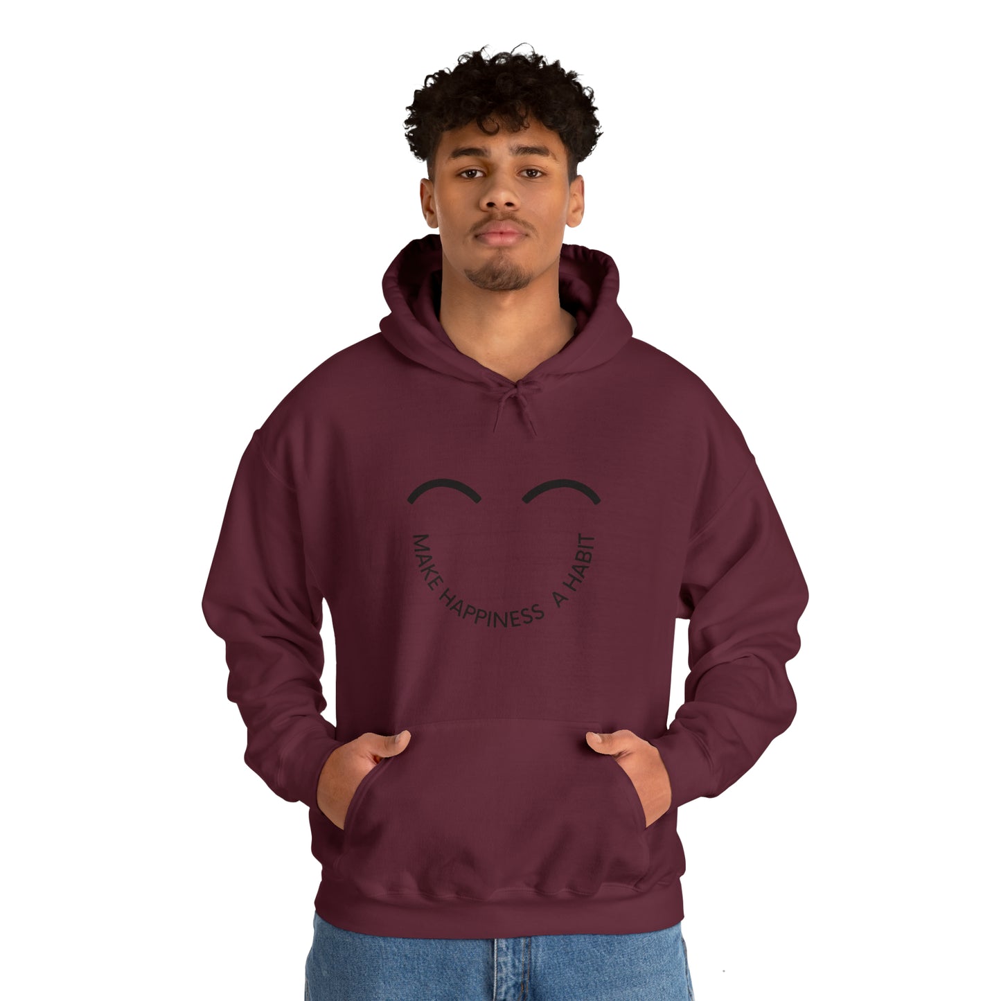 Make happiness a habit Heavy Blend™ Hooded Sweatshirt for men and women