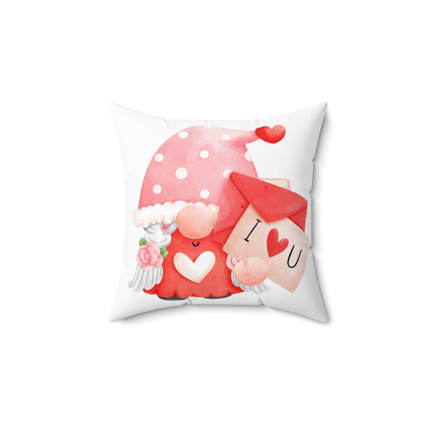 I Love You cute gnome love valentine's day gift Square Pillow