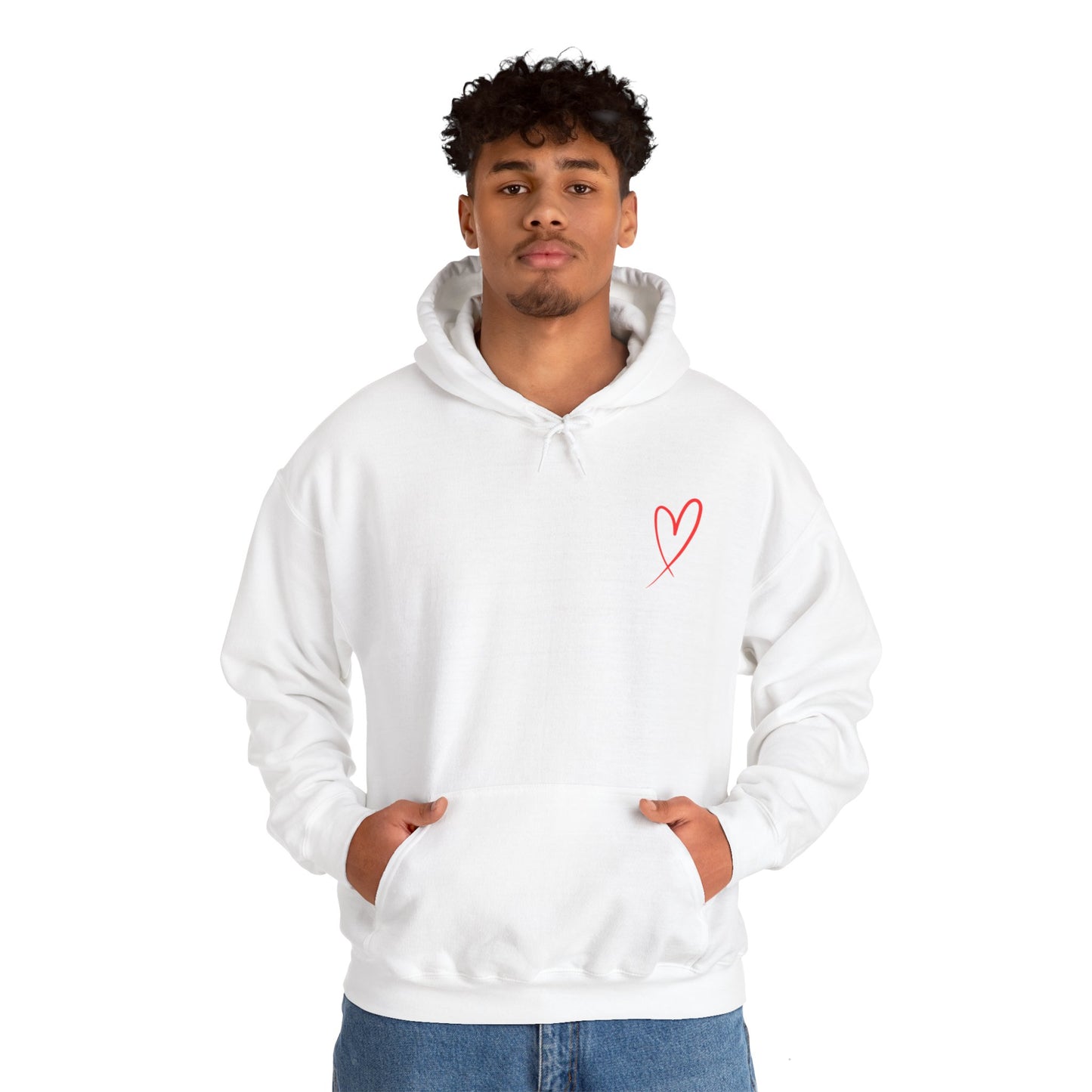 Red heart valentine's special Heavy Hooded Sweatshirt for men and women