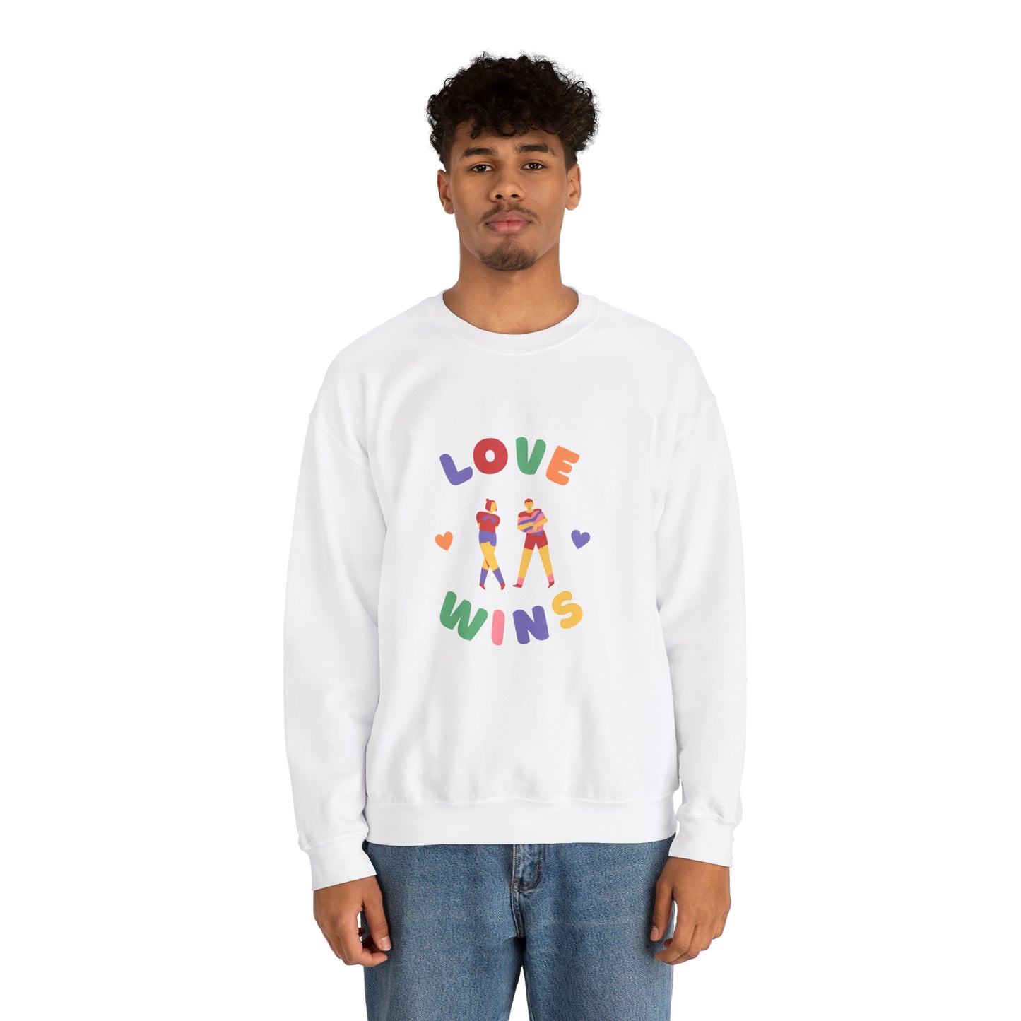 Beautiful LOVE WINS couple Heavy Blend™ Crewneck Sweatshirt for men and women