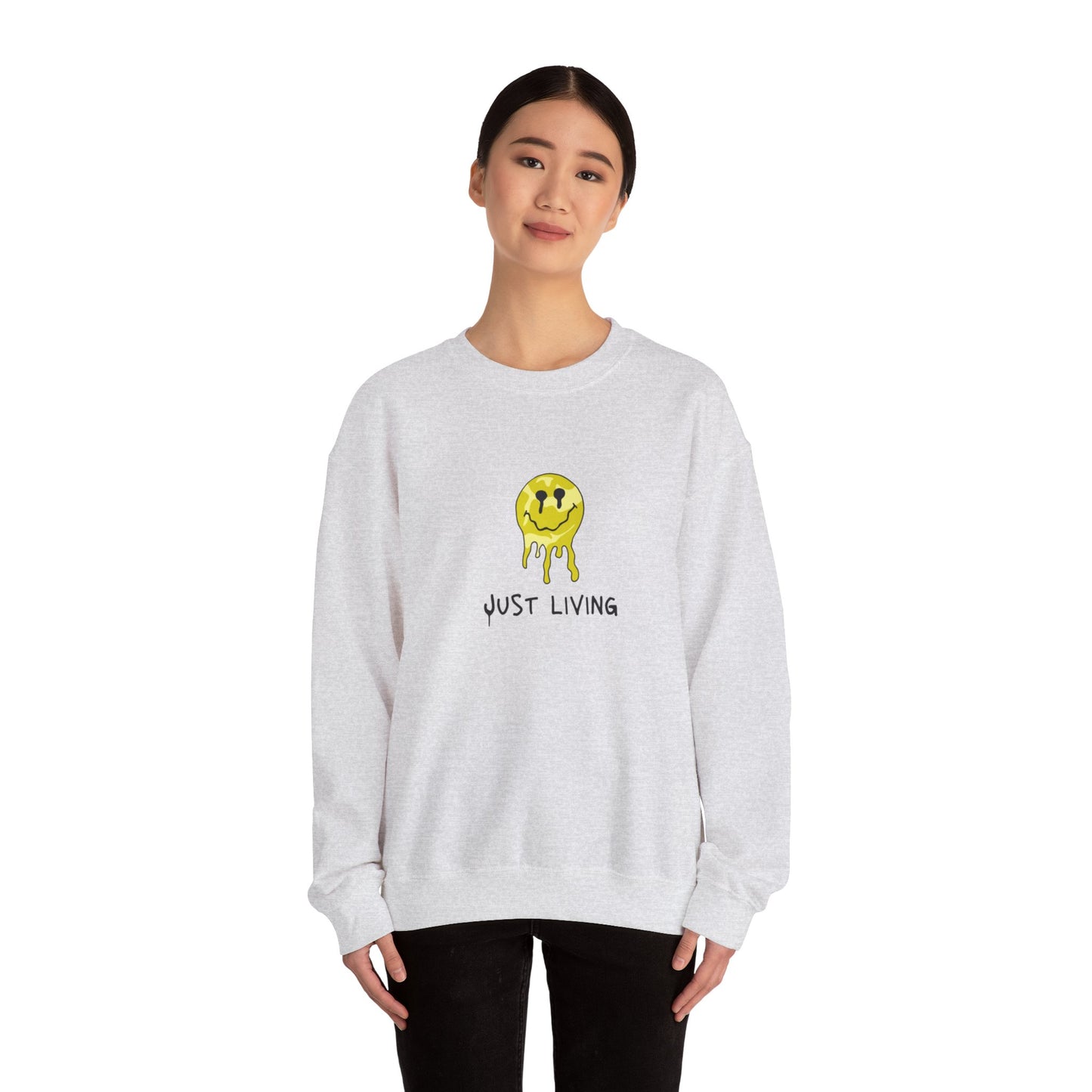 MEN and WOMEN CUTE Just Living Heavy Blend Crewneck Sweatshirt