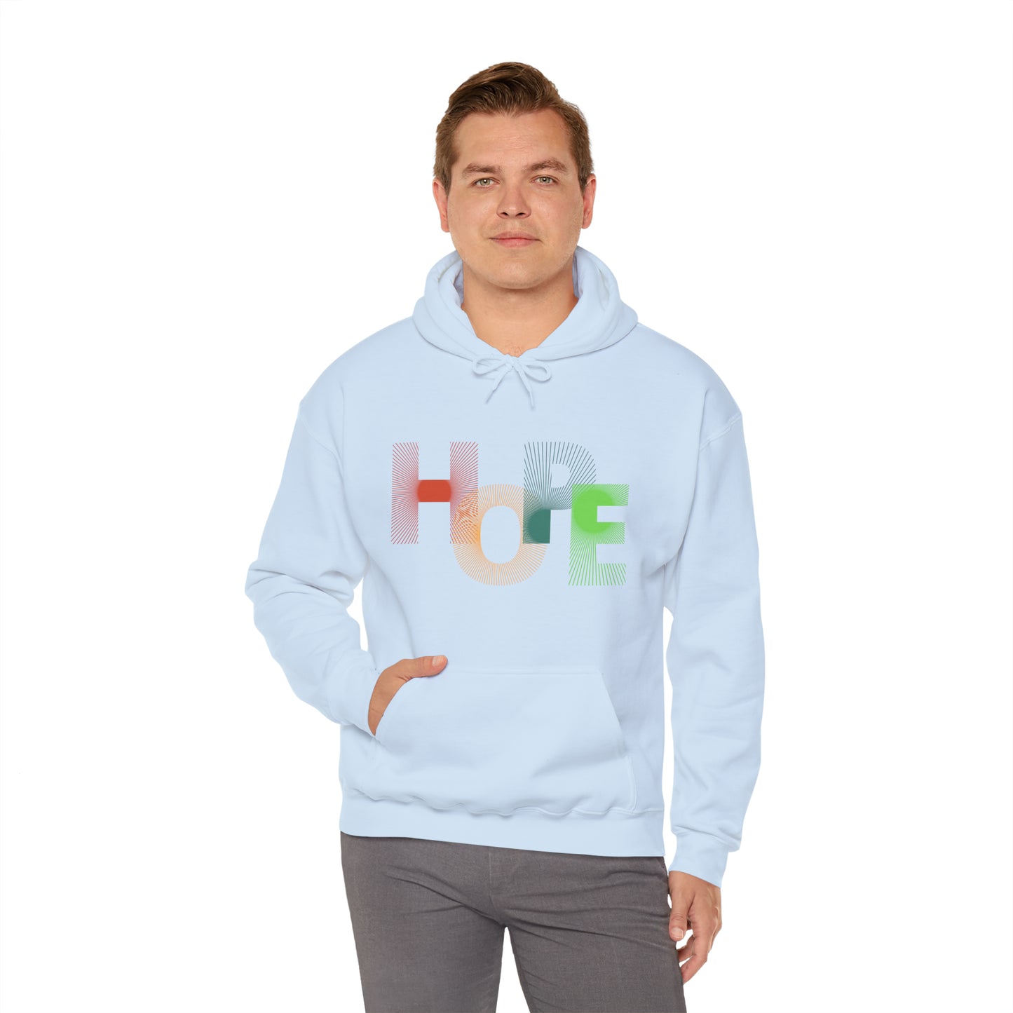 Beautiful and colourful HOPE Heavy Blend™ Hooded Sweatshirt for men and women