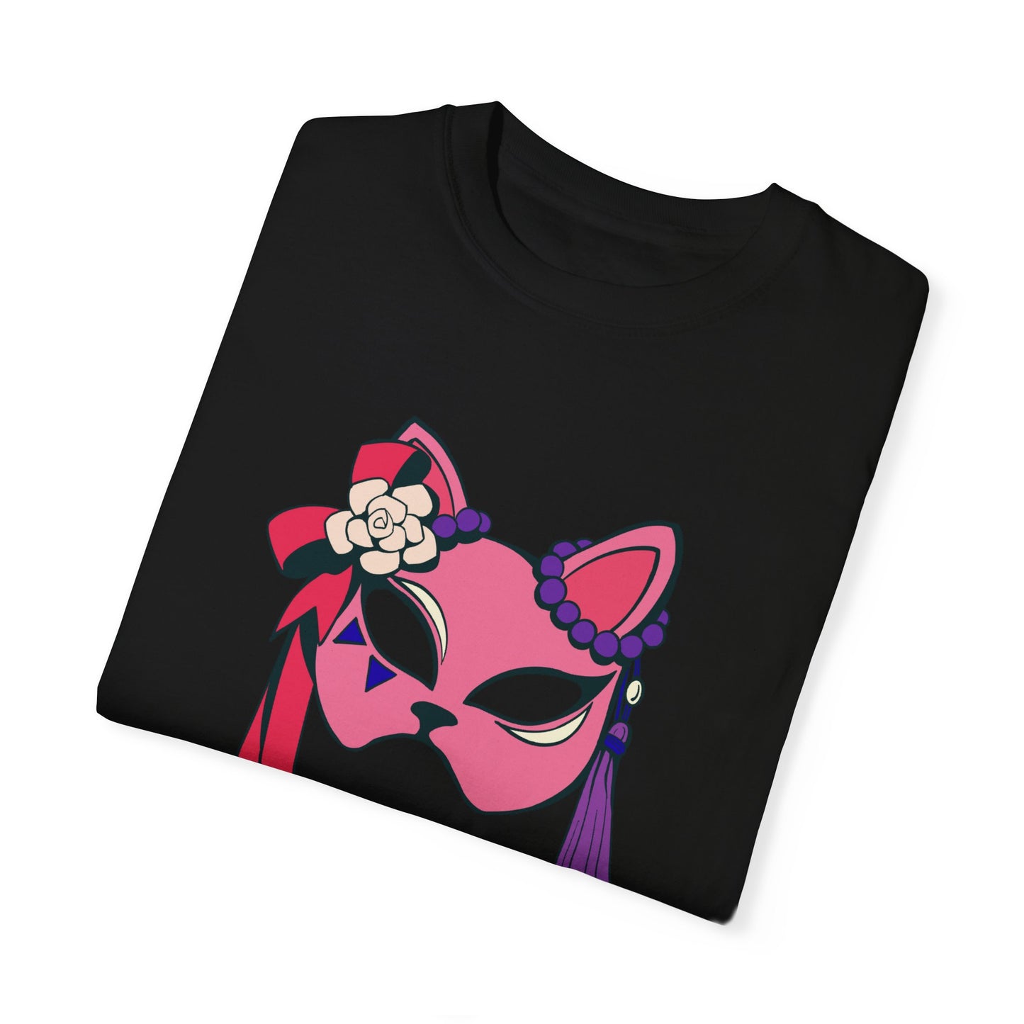 Beautiful cat mask artwork T-shirt for women