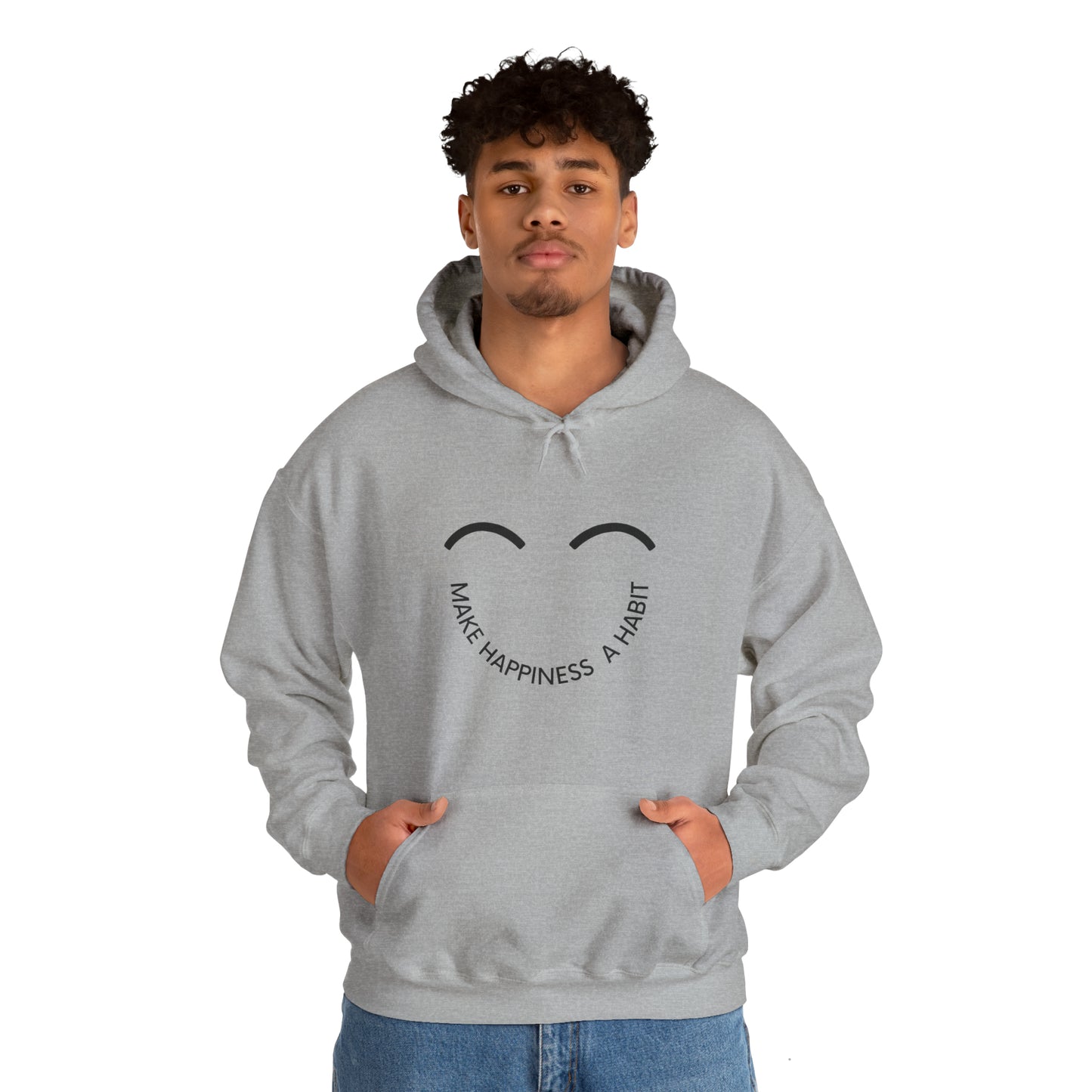 Make happiness a habit Heavy Blend™ Hooded Sweatshirt for men and women