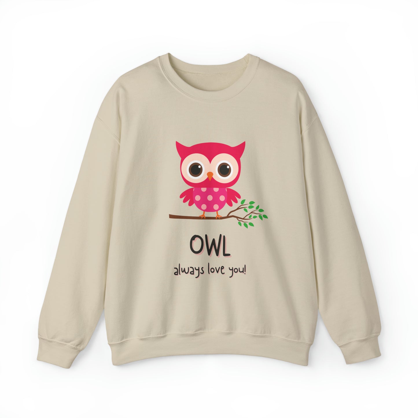 Cute owl always love you Heavy Blend™ Crewneck Sweatshirt for men and women