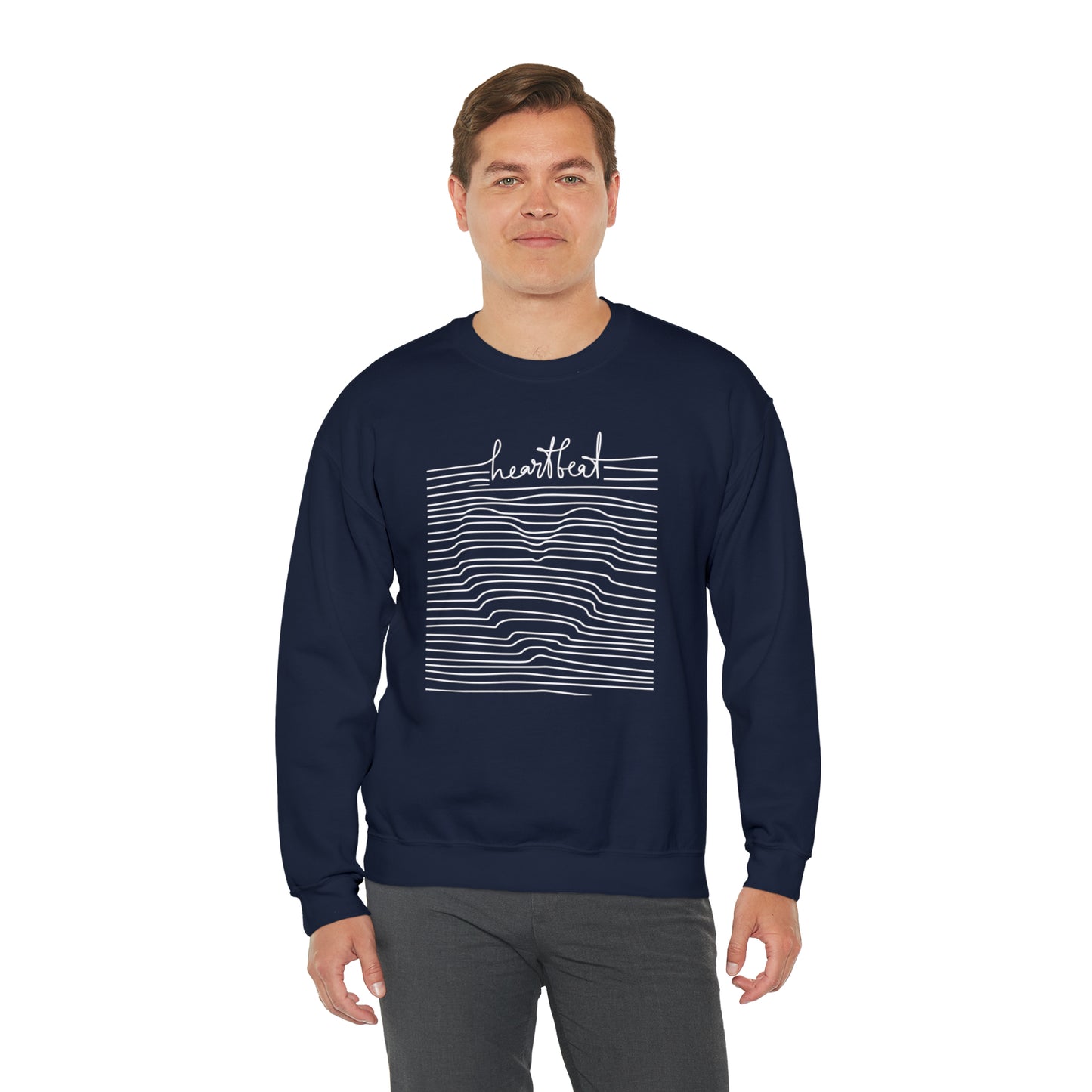 Very beautiful and creative heartbeat men and women very comfortable Heavy Blend™ Crewneck Sweatshirt