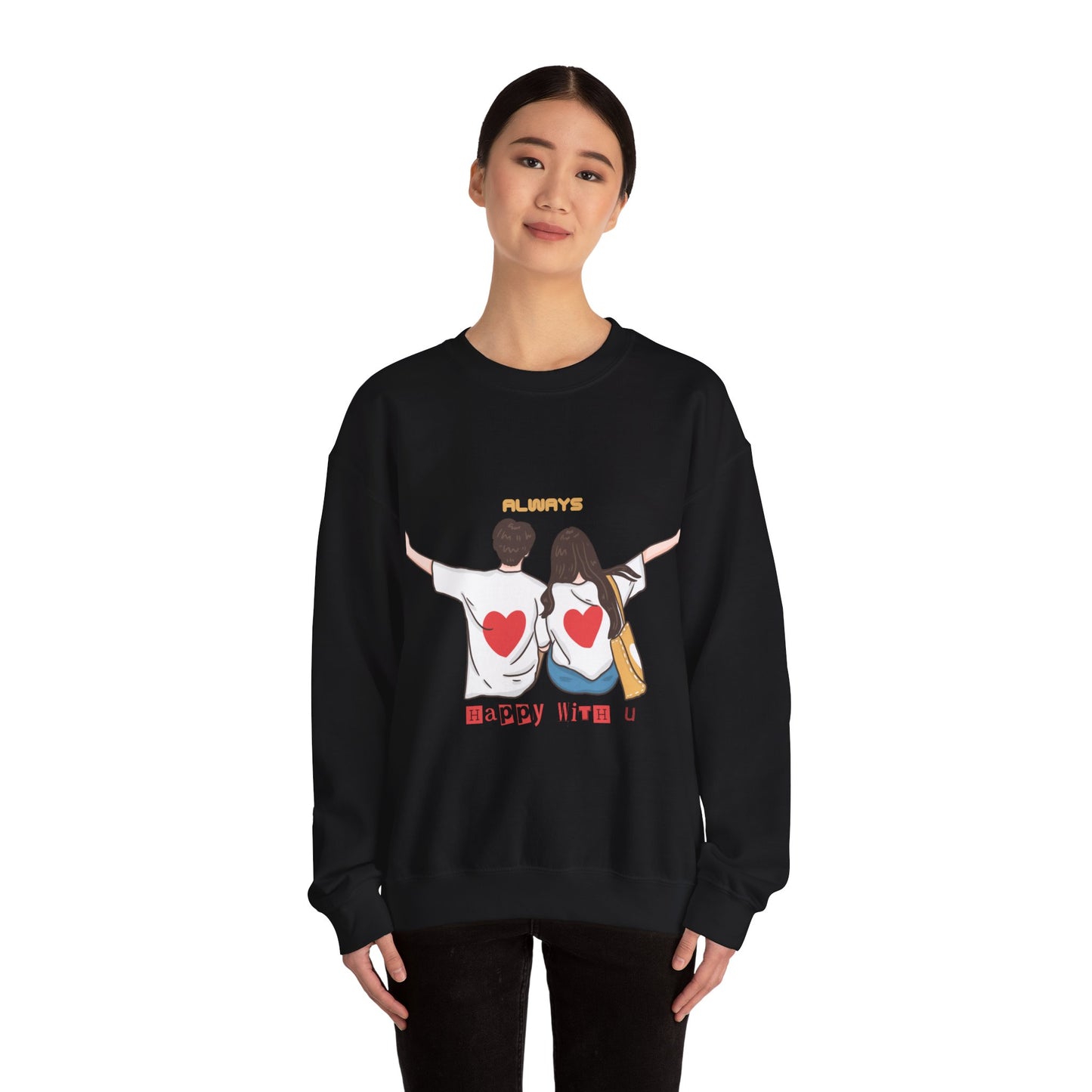 Always happy with you, Valentine's specials Crewneck Sweatshirt for men and women