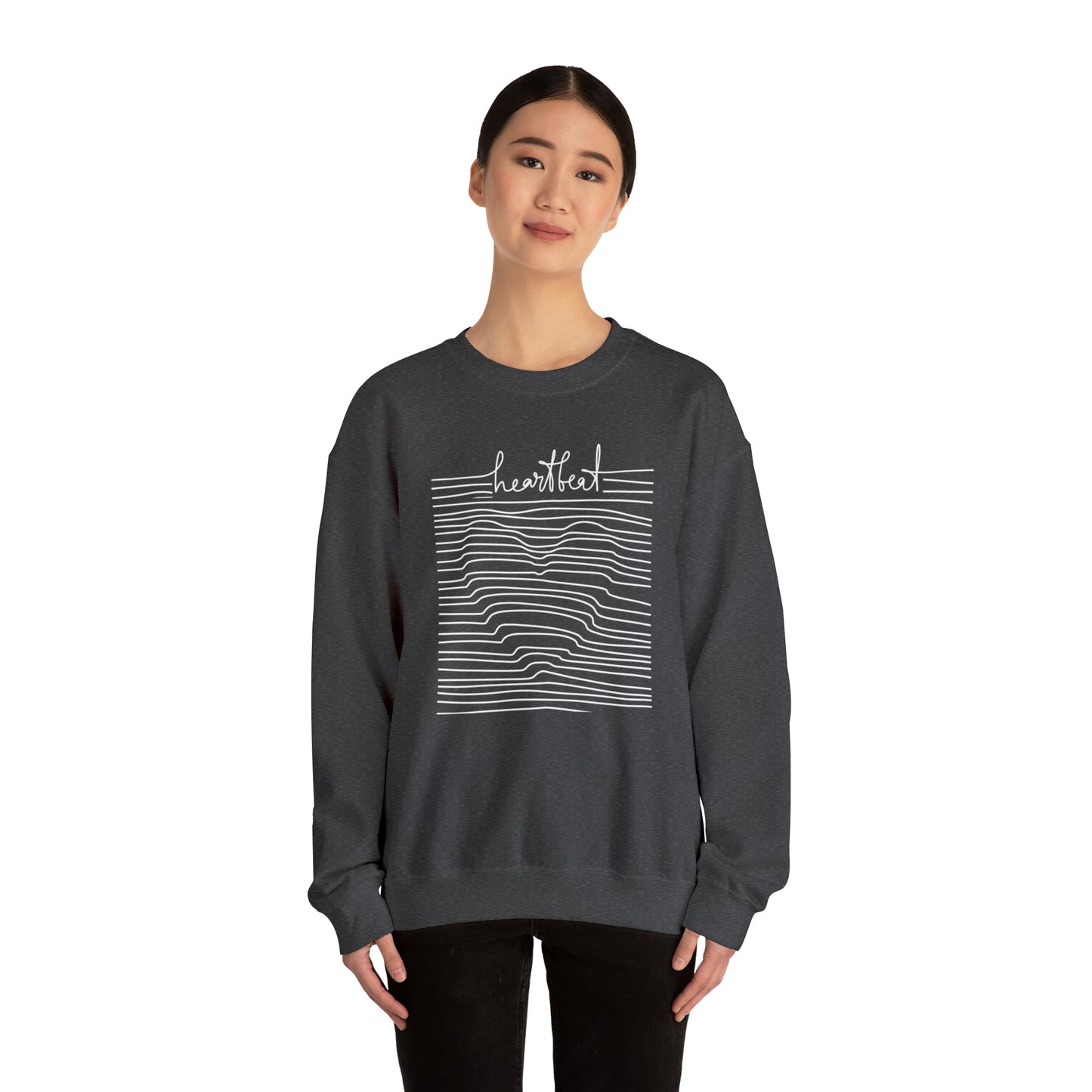 Very beautiful and creative heartbeat men and women very comfortable Heavy Blend™ Crewneck Sweatshirt