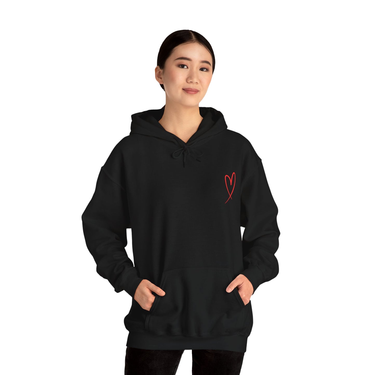 Red heart valentine's special Heavy Hooded Sweatshirt for men and women